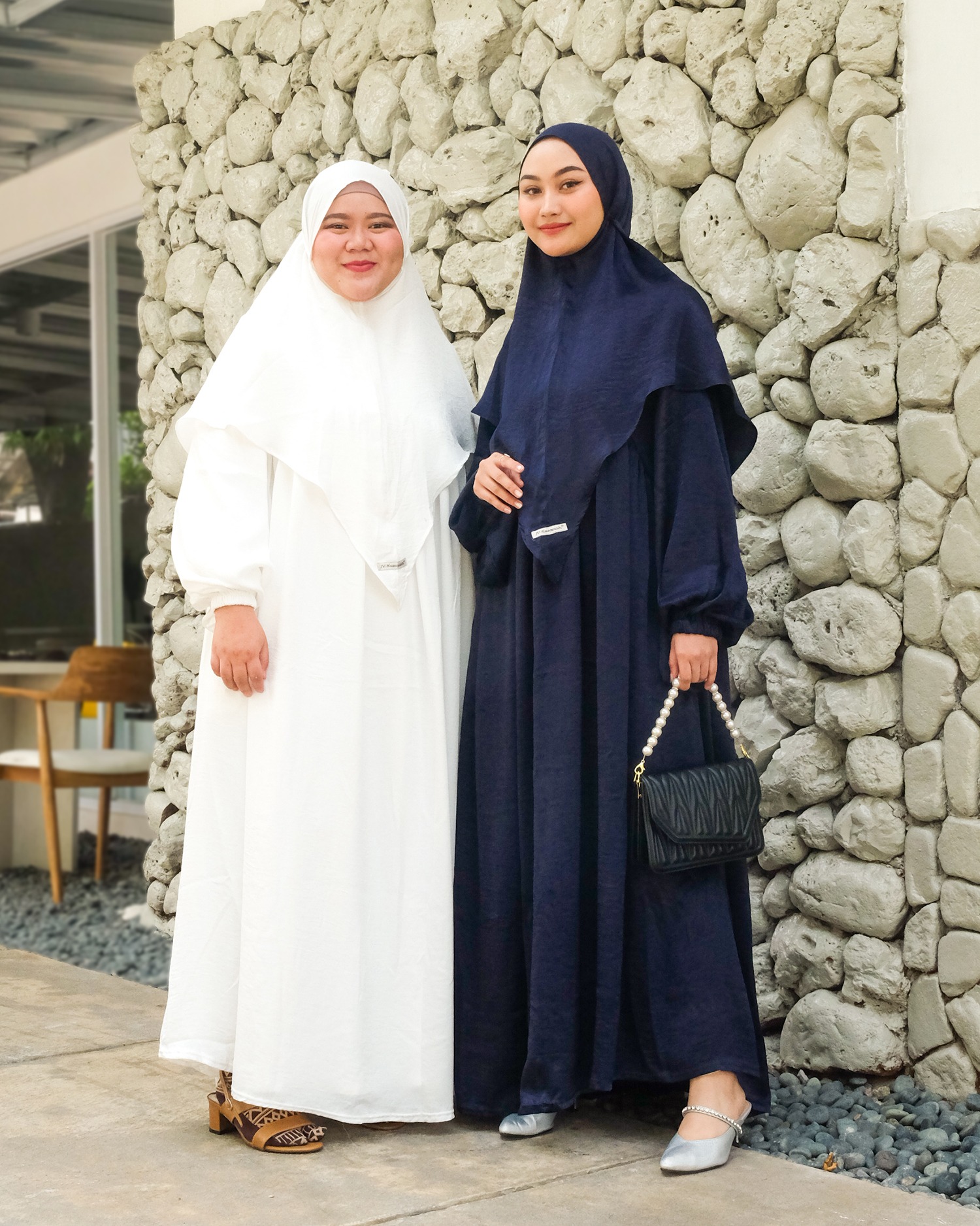 JV Hasanah Safiya Shimmer Dress with Khimar - Set Gamis Khimar Silk