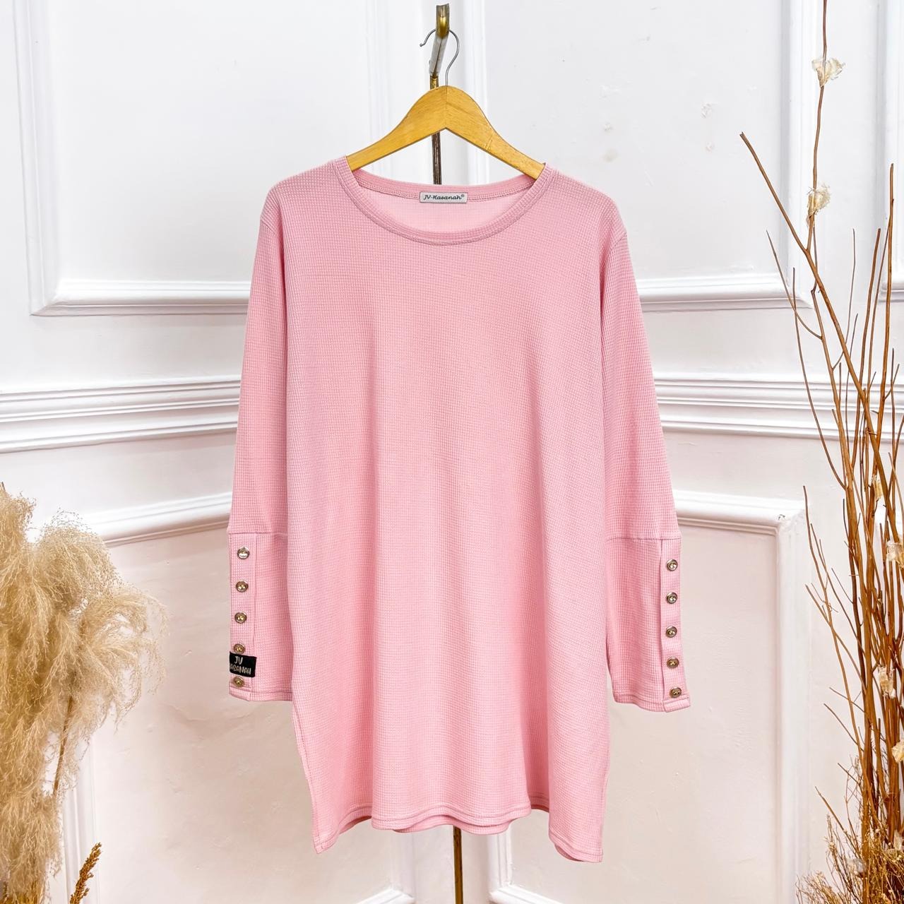 Setelan Kulot Kaos Knit Kancing Jumbo Busui - JV Hasanah Oneset Baju Knit Kancing
