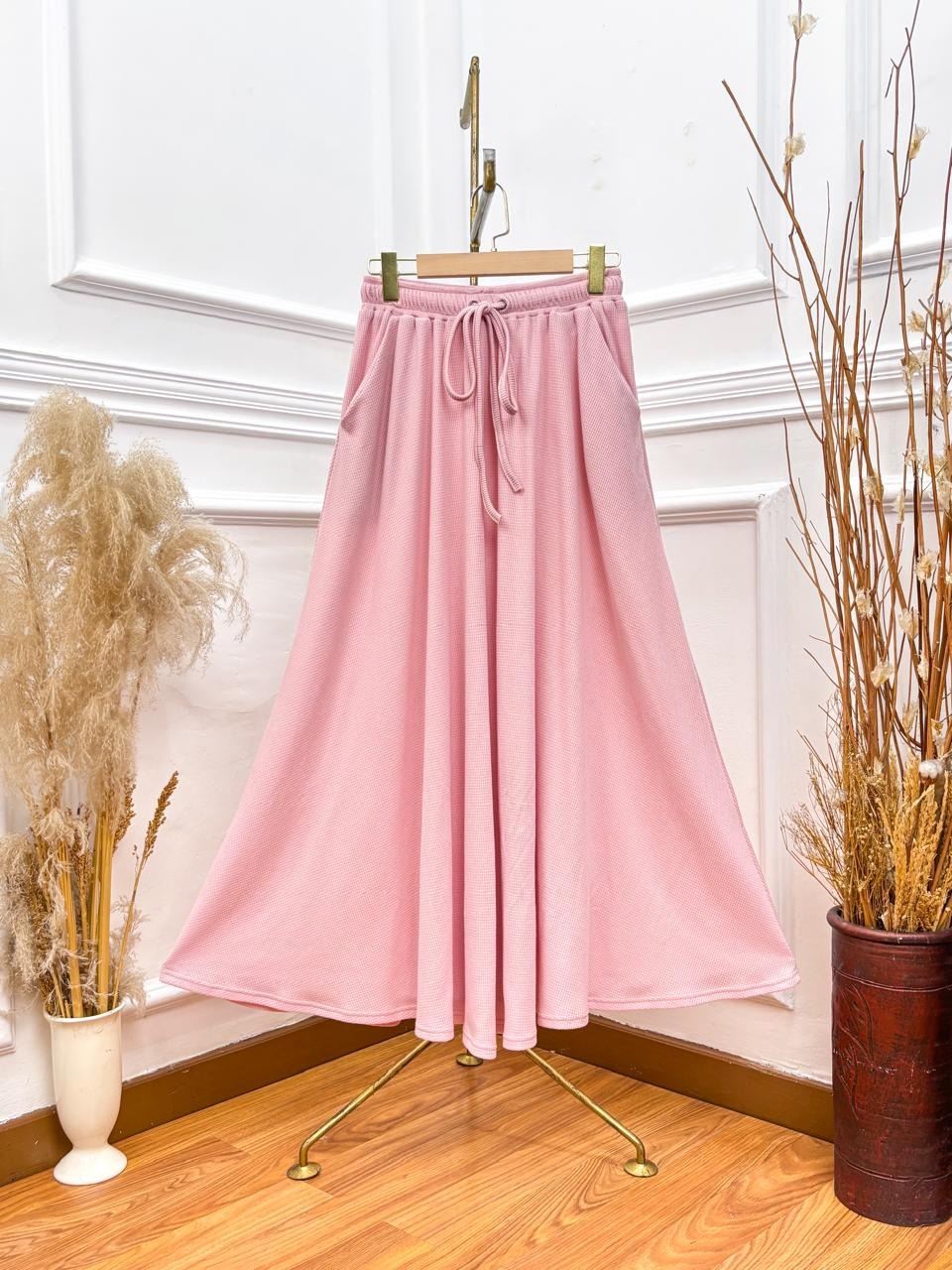 Setelan Kulot Kaos Knit Kancing Jumbo Busui - JV Hasanah Oneset Baju Knit Kancing