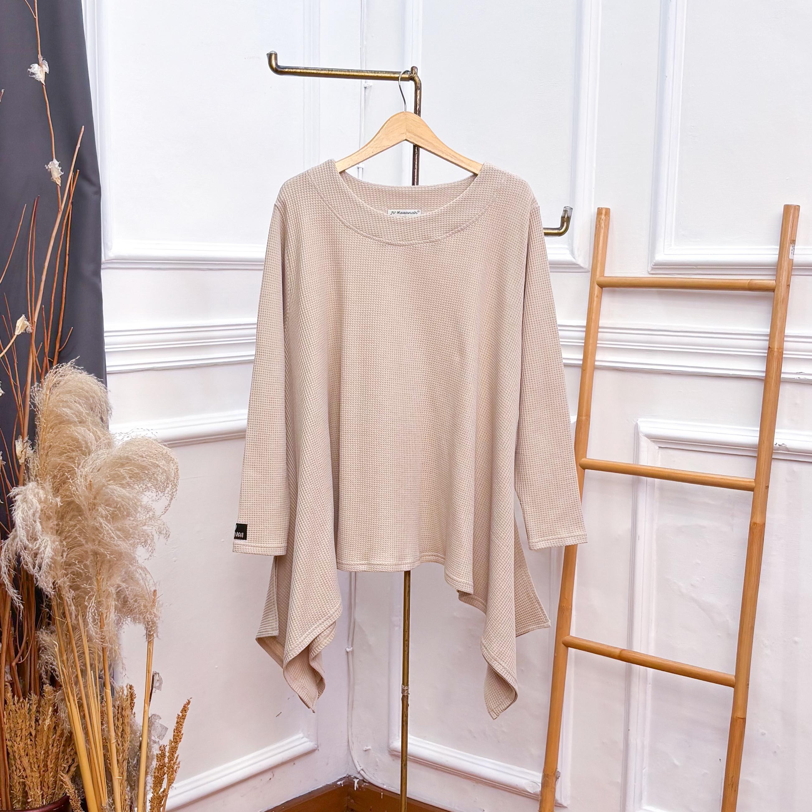 Setelan Simple Rok dan Kulot Kaos Knit Waffle - JV Hasanah Oneset Simple Waffle Knit