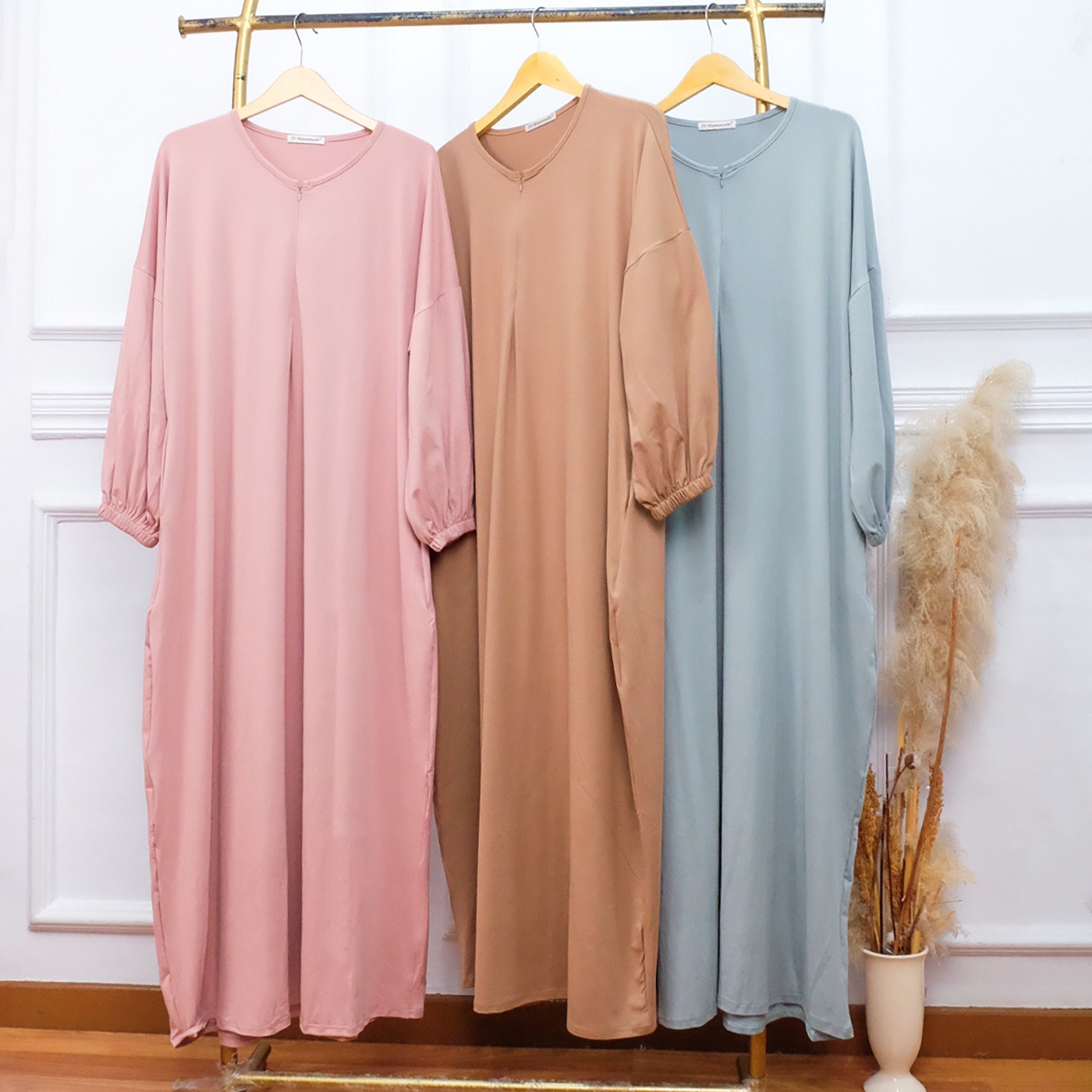 Abaya Kaos Rayon Adem Jumbo - JV Hasanah Abaya Shireen Rayon Jumbo Cantik Casual