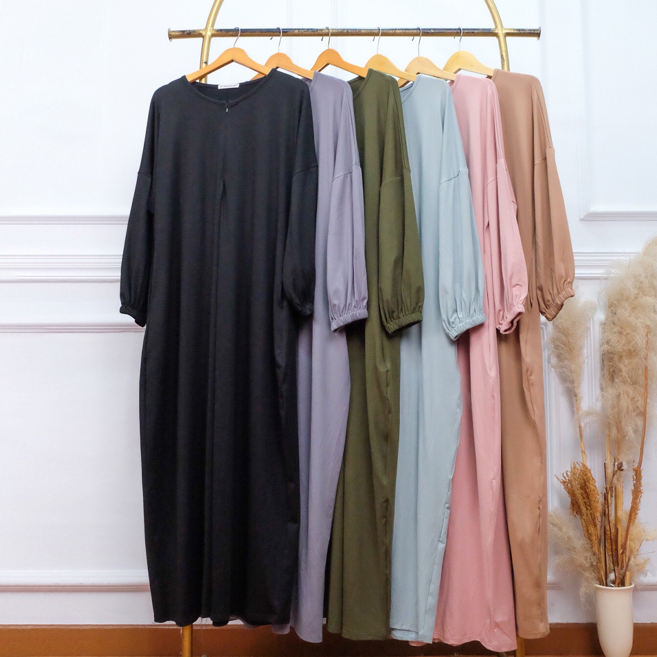 Abaya Kaos Rayon Adem Jumbo - JV Hasanah Abaya Shireen Rayon Jumbo Cantik Casual