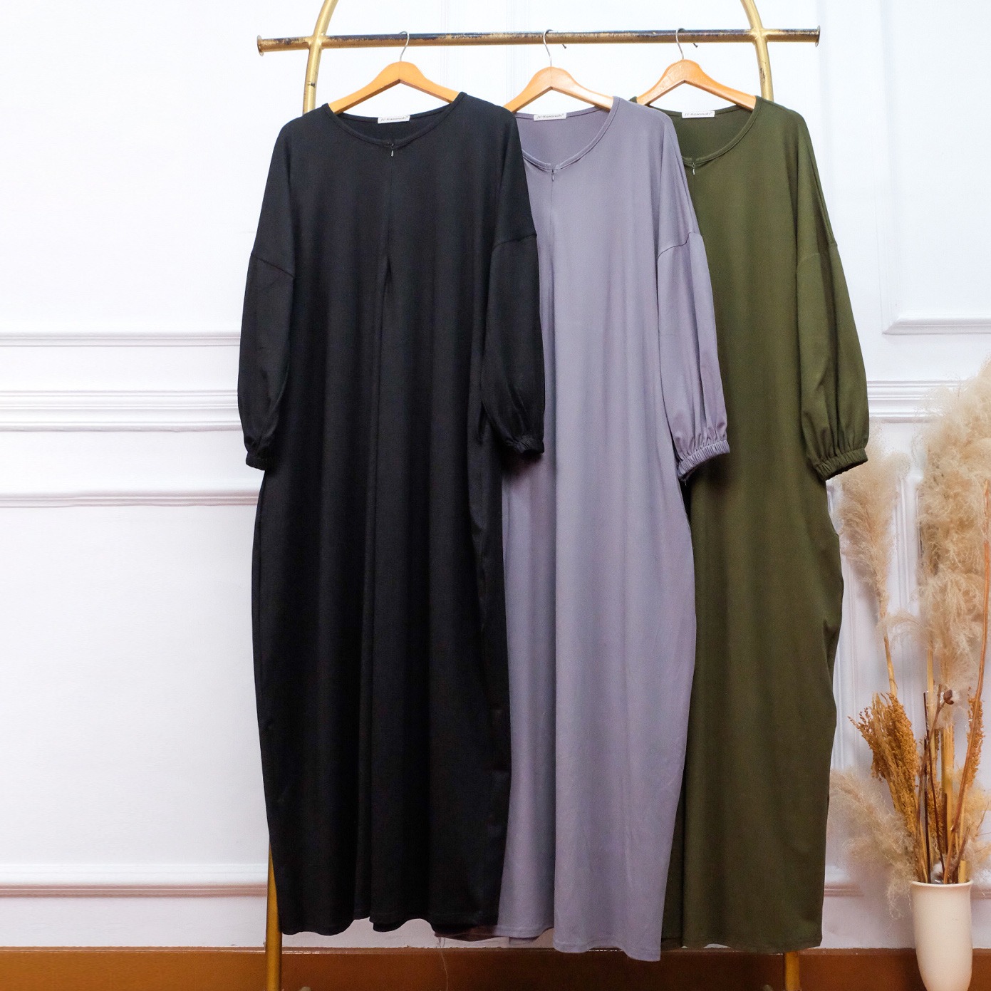 Abaya Kaos Rayon Adem Jumbo - JV Hasanah Abaya Shireen Rayon Jumbo Cantik Casual