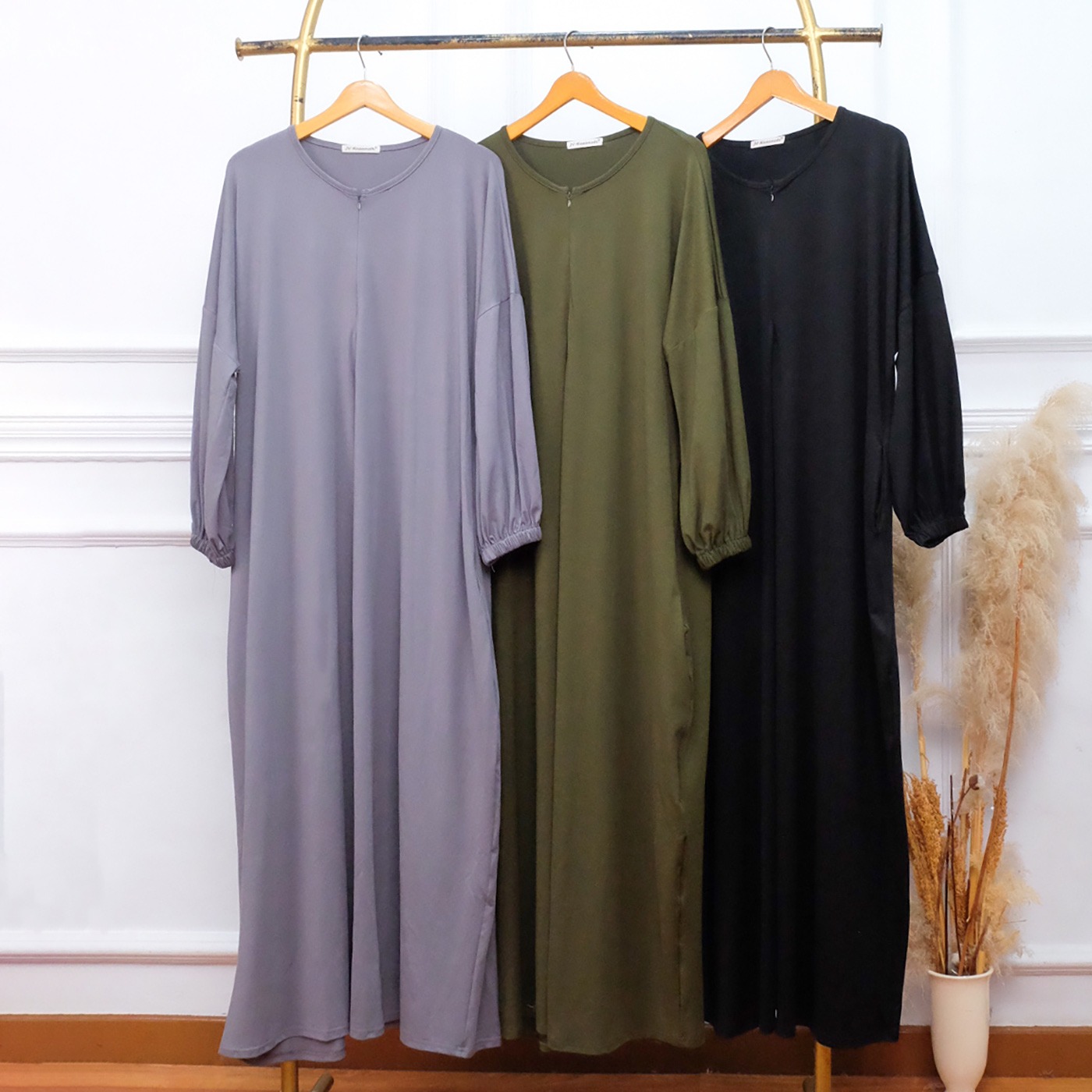 Abaya Kaos Rayon Adem Jumbo - JV Hasanah Abaya Shireen Rayon Jumbo Cantik Casual