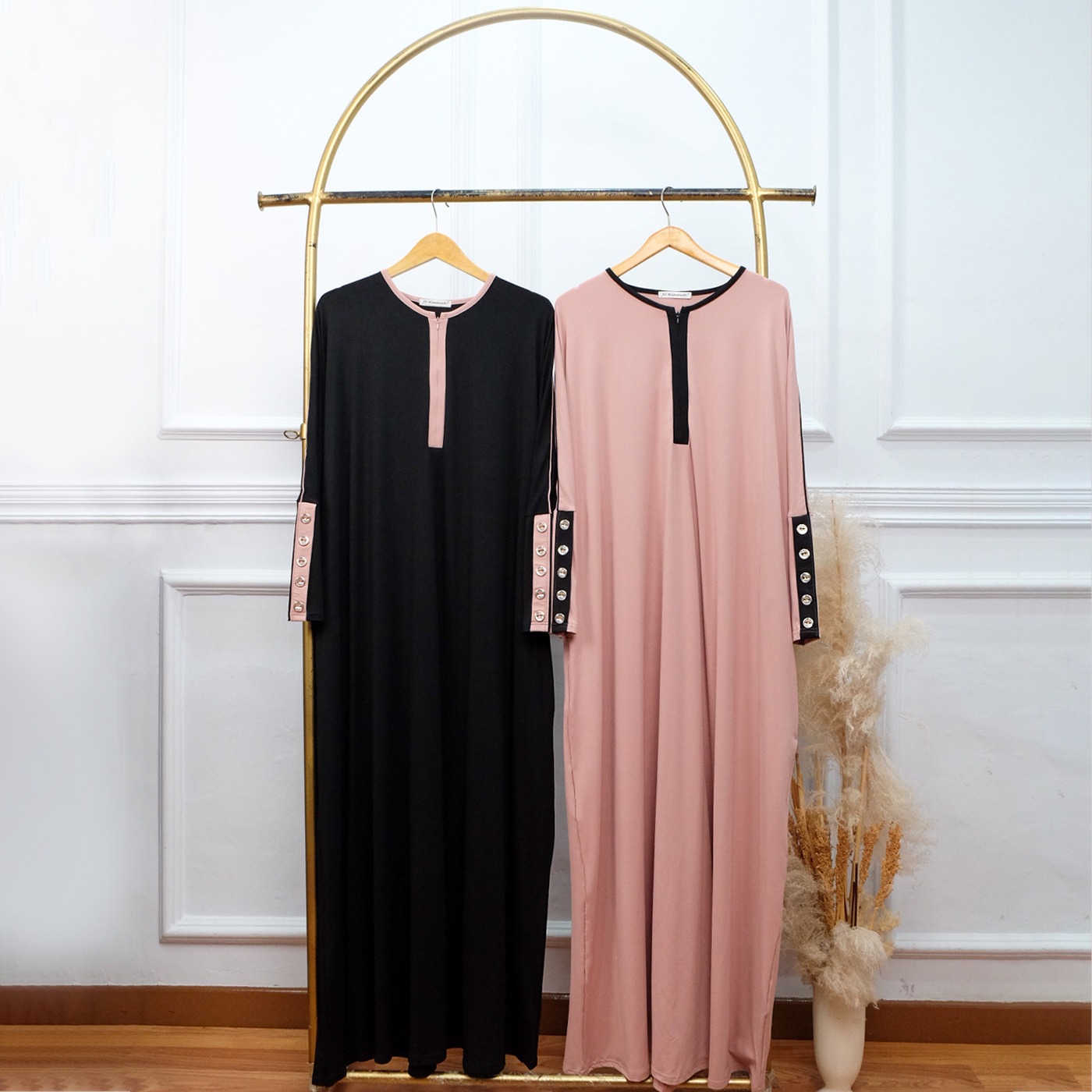 Elle Stripes Tunic - Tunik Salur Ruffle Krah Tumpuk Tali