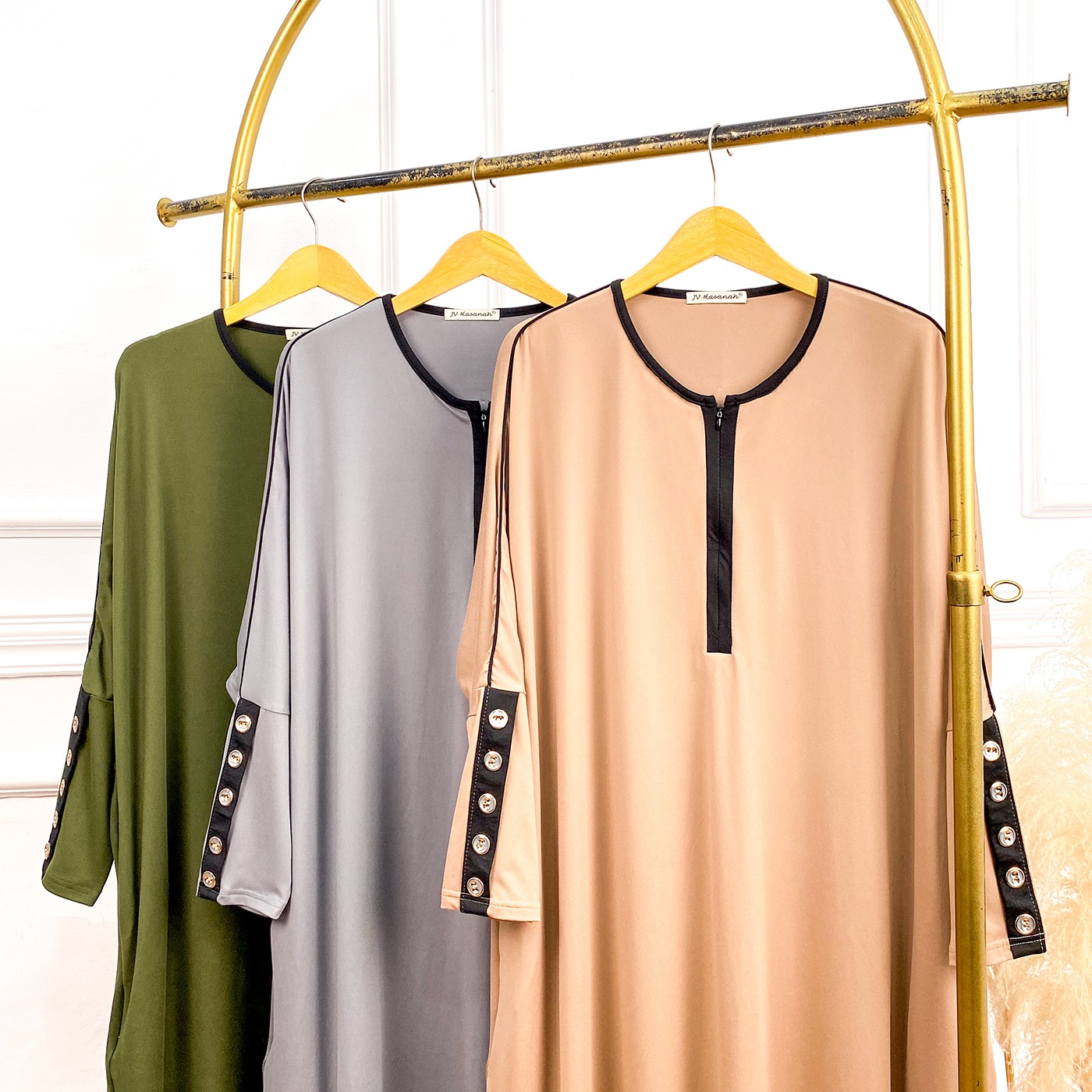 Elle Stripes Tunic - Tunik Salur Ruffle Krah Tumpuk Tali