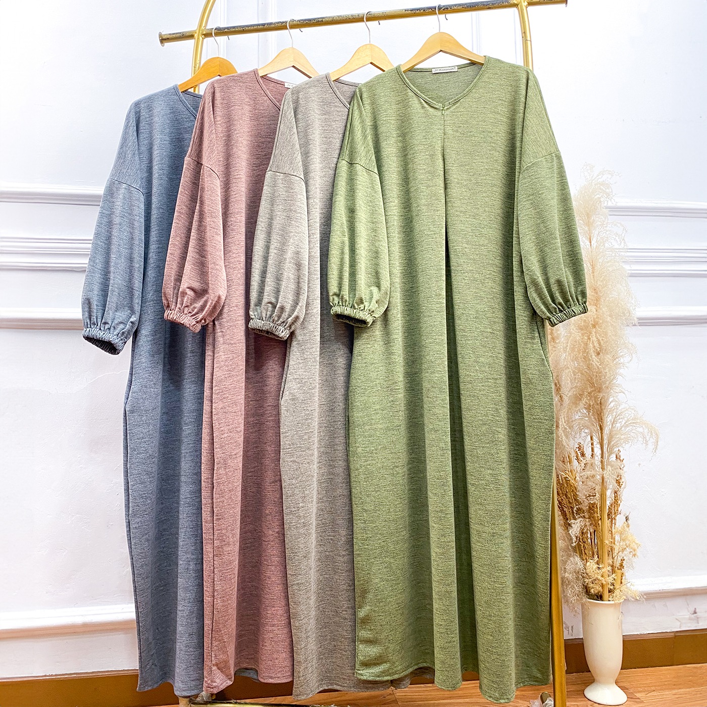 Abaya Shireen Abstract Kaos Misty - Gamis Abaya Abstrak Kaos Misty Ritsleting Oversize 3XL