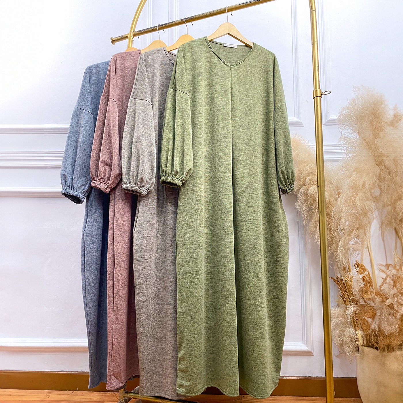 Abaya Shireen Abstract Kaos Misty - Gamis Abaya Abstrak Kaos Misty Ritsleting Oversize 3XL