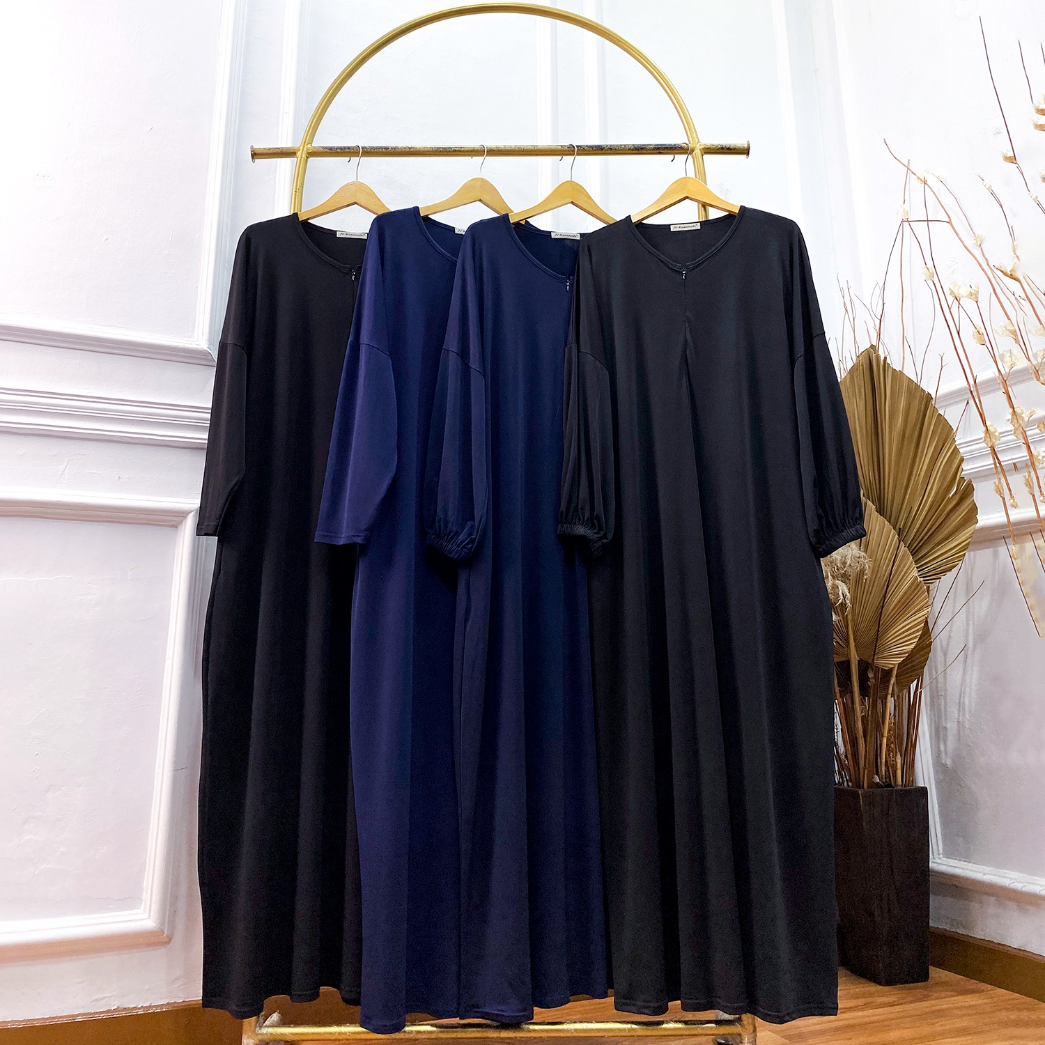 Abaya Shireen Jersey Dress - Gamis  Abaya Polos Jumbo Oversized Daily Adem Stretchable Busui Friendly