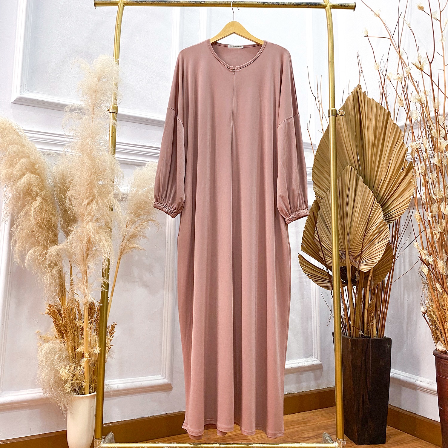 Abaya Shireen Jersey Dress - Gamis  Abaya Polos Jumbo Oversized Daily Adem Stretchable Busui Friendly