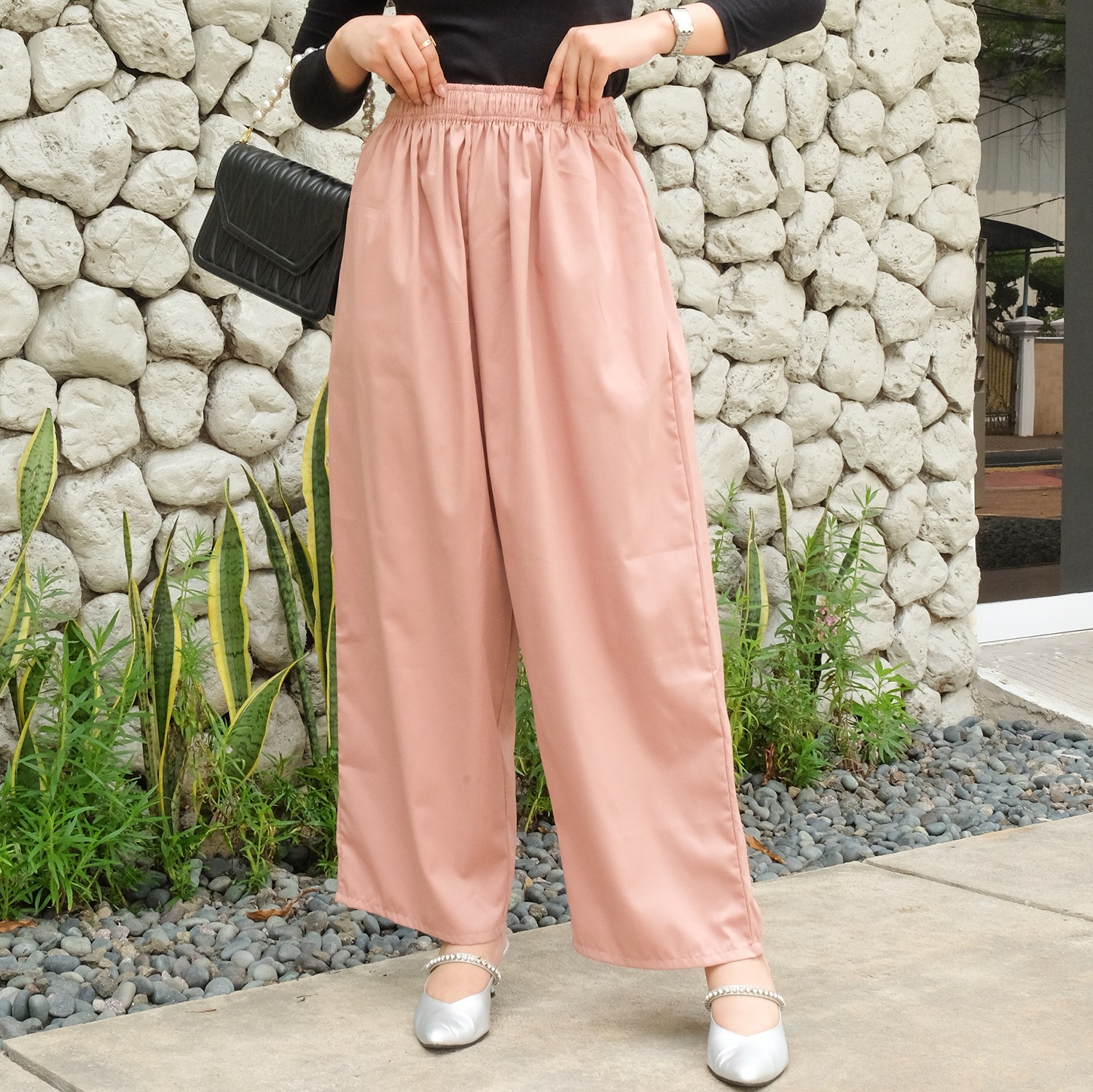 Asena Loose Cotton Pants - Celana Katun Lurus Pinggang Full Karet