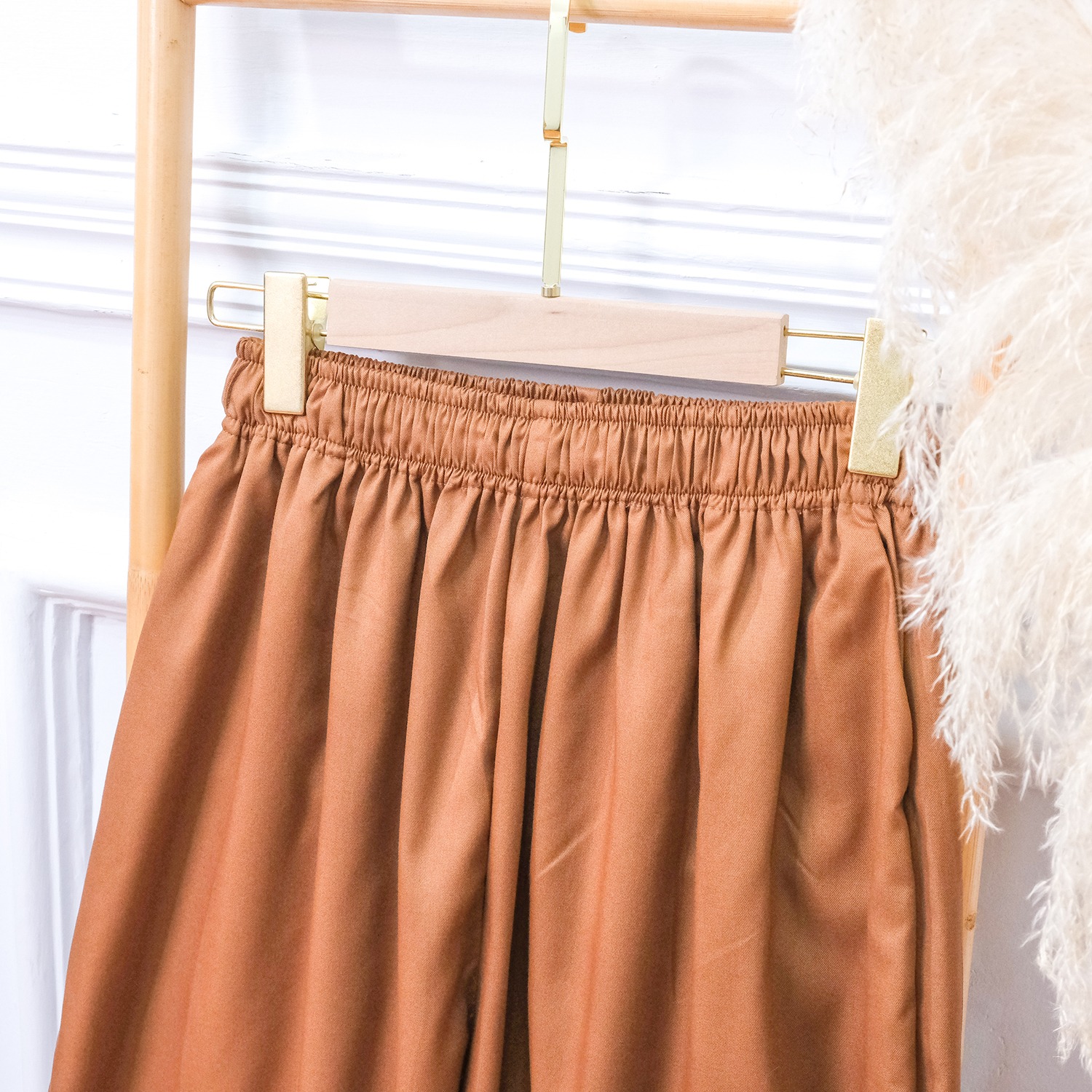 Asena Loose Cotton Pants - Celana Katun Lurus Pinggang Full Karet