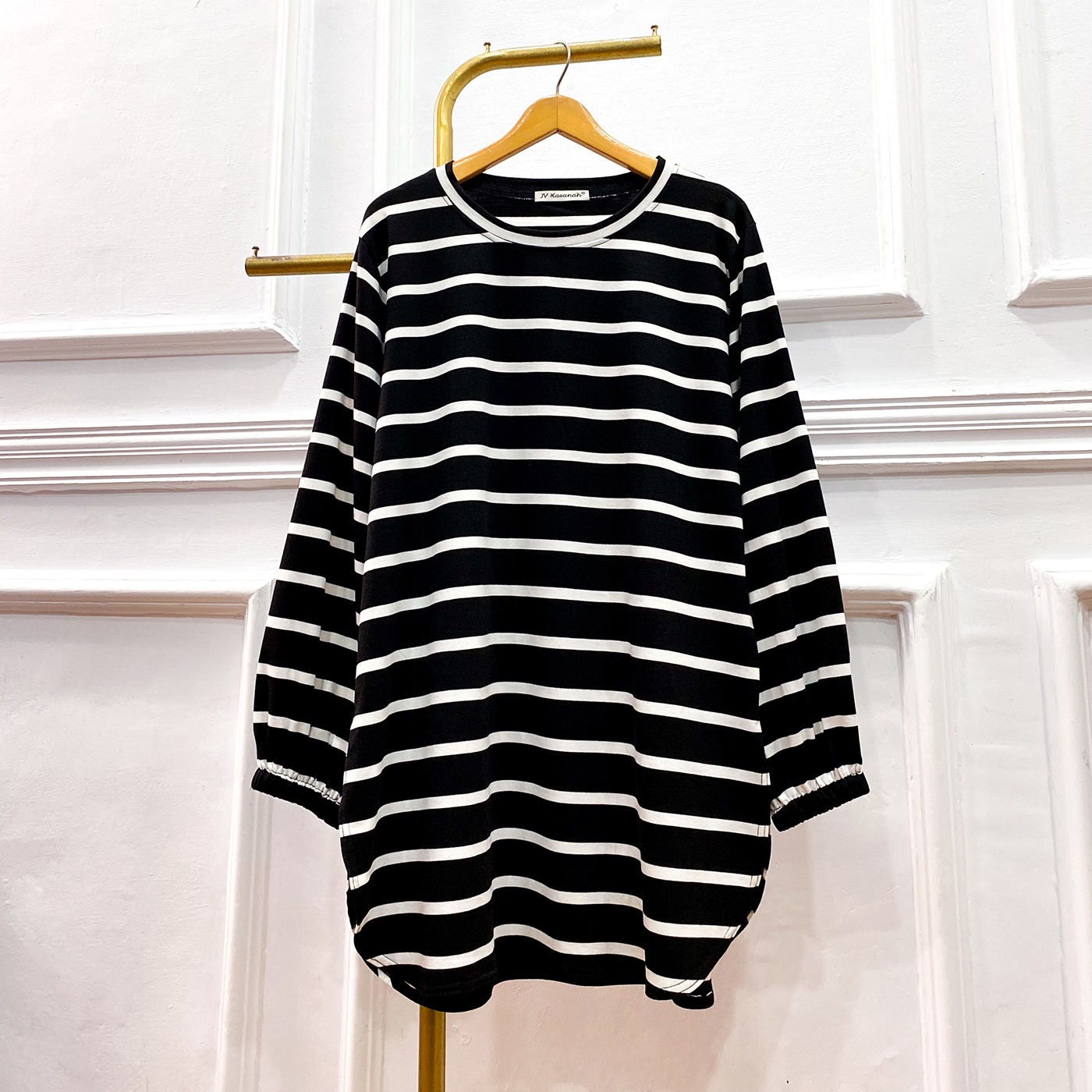 Top Baju Kurung Big Stripe Series - Atasan Salur Jumbo Terbaru Wanita Daily