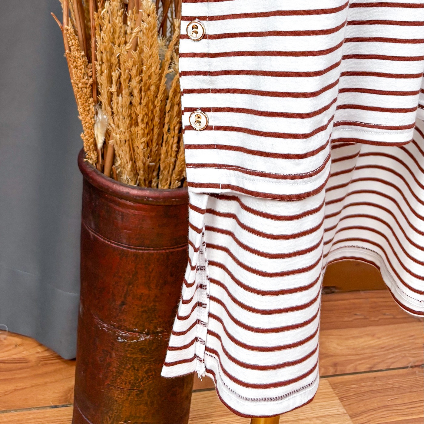 Setelan Tunik Kancing Busui Friendly Kaos Adem - JV Hasanah Midi Tunic