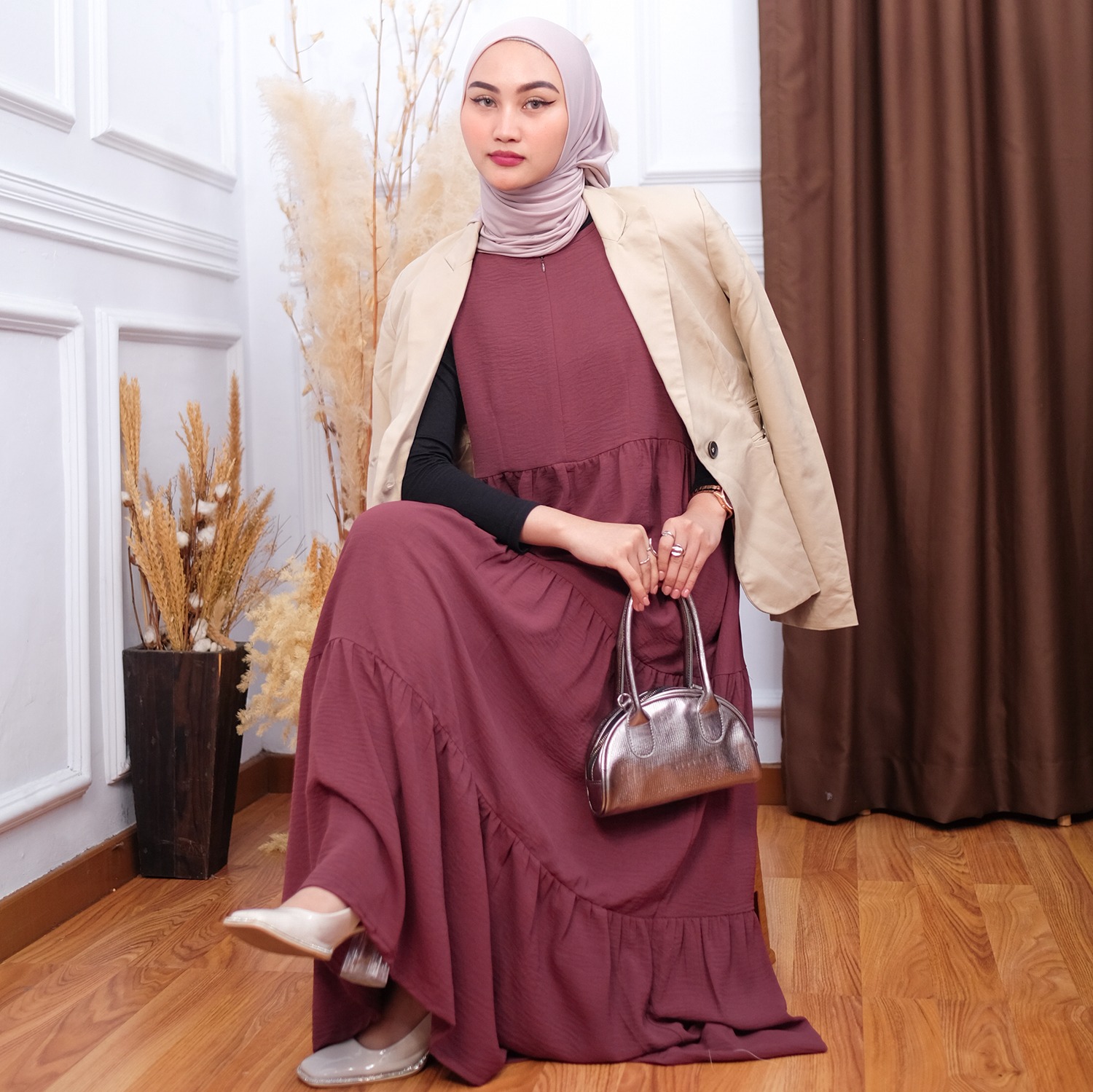 Elle Sleeveless Crinkle Dress - Kensy Susun Busui Friendly Allsize