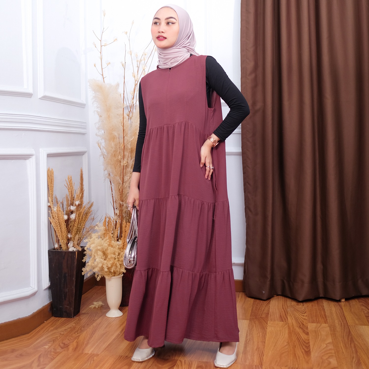 Elle Sleeveless Crinkle Dress - Kensy Susun Busui Friendly Allsize