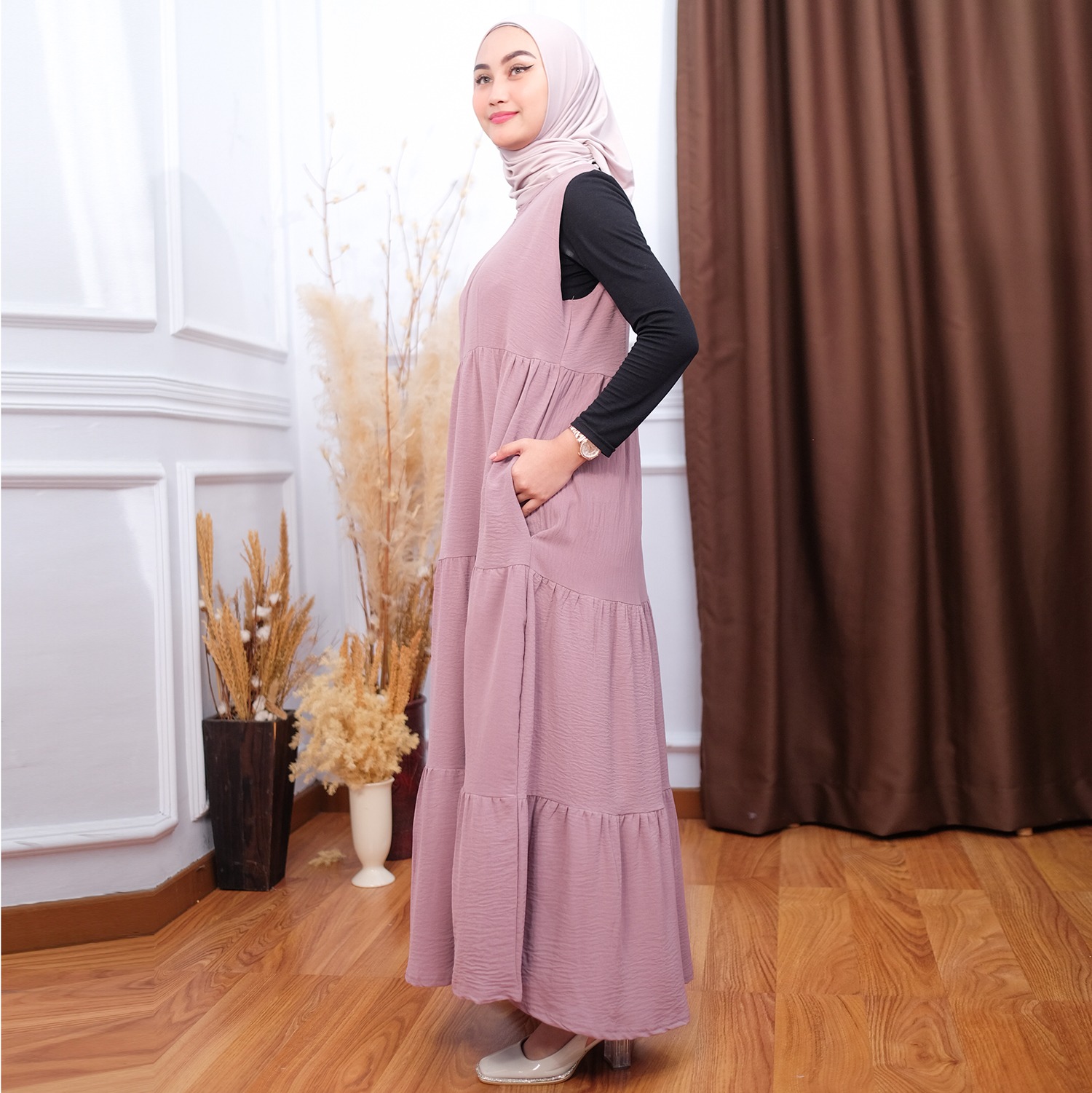 Elle Sleeveless Crinkle Dress - Kensy Susun Busui Friendly Allsize