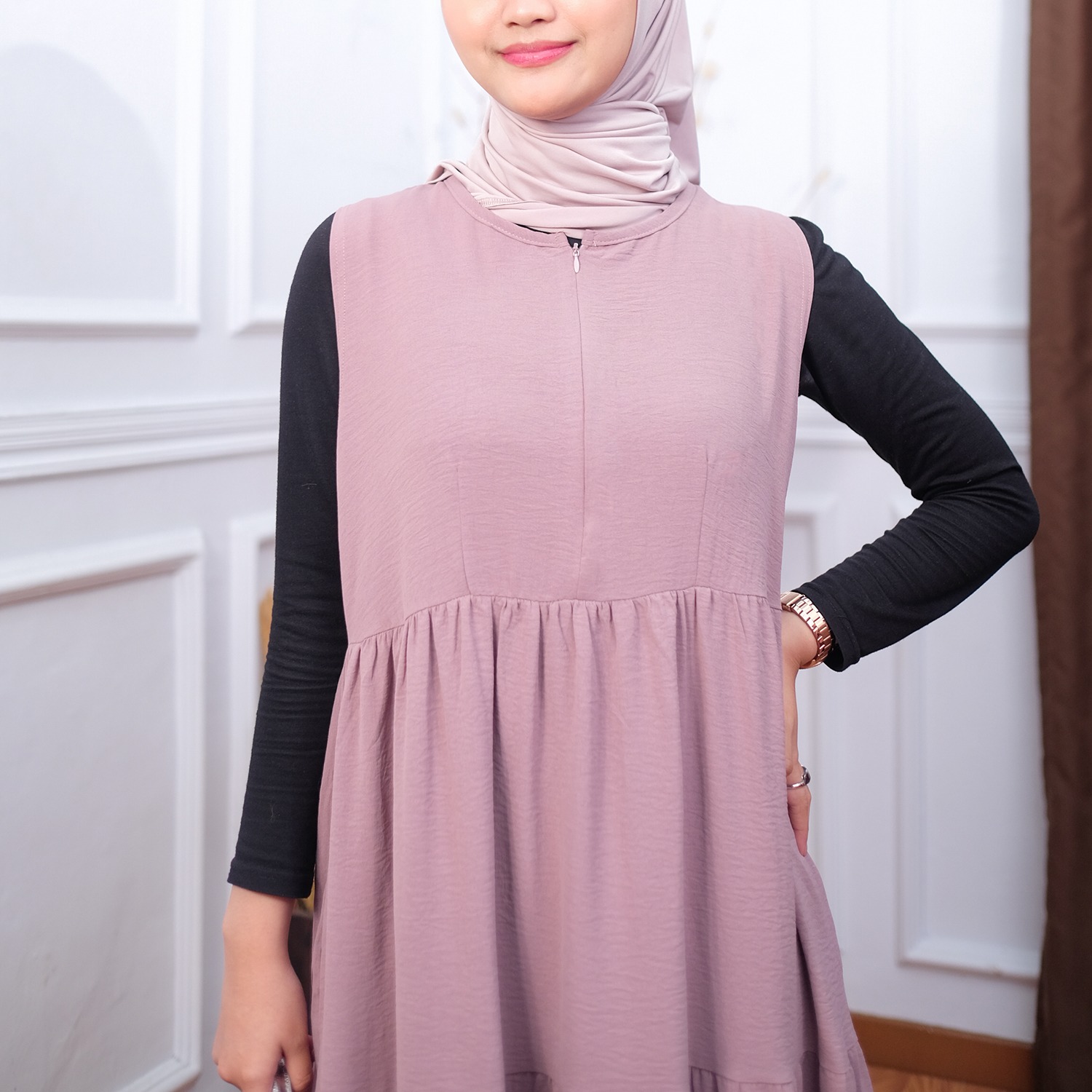 Elle Sleeveless Crinkle Dress - Kensy Susun Busui Friendly Allsize