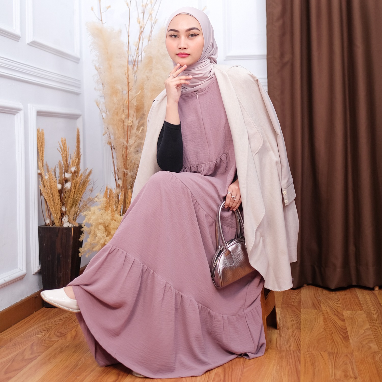Elle Sleeveless Crinkle Dress - Kensy Susun Busui Friendly Allsize