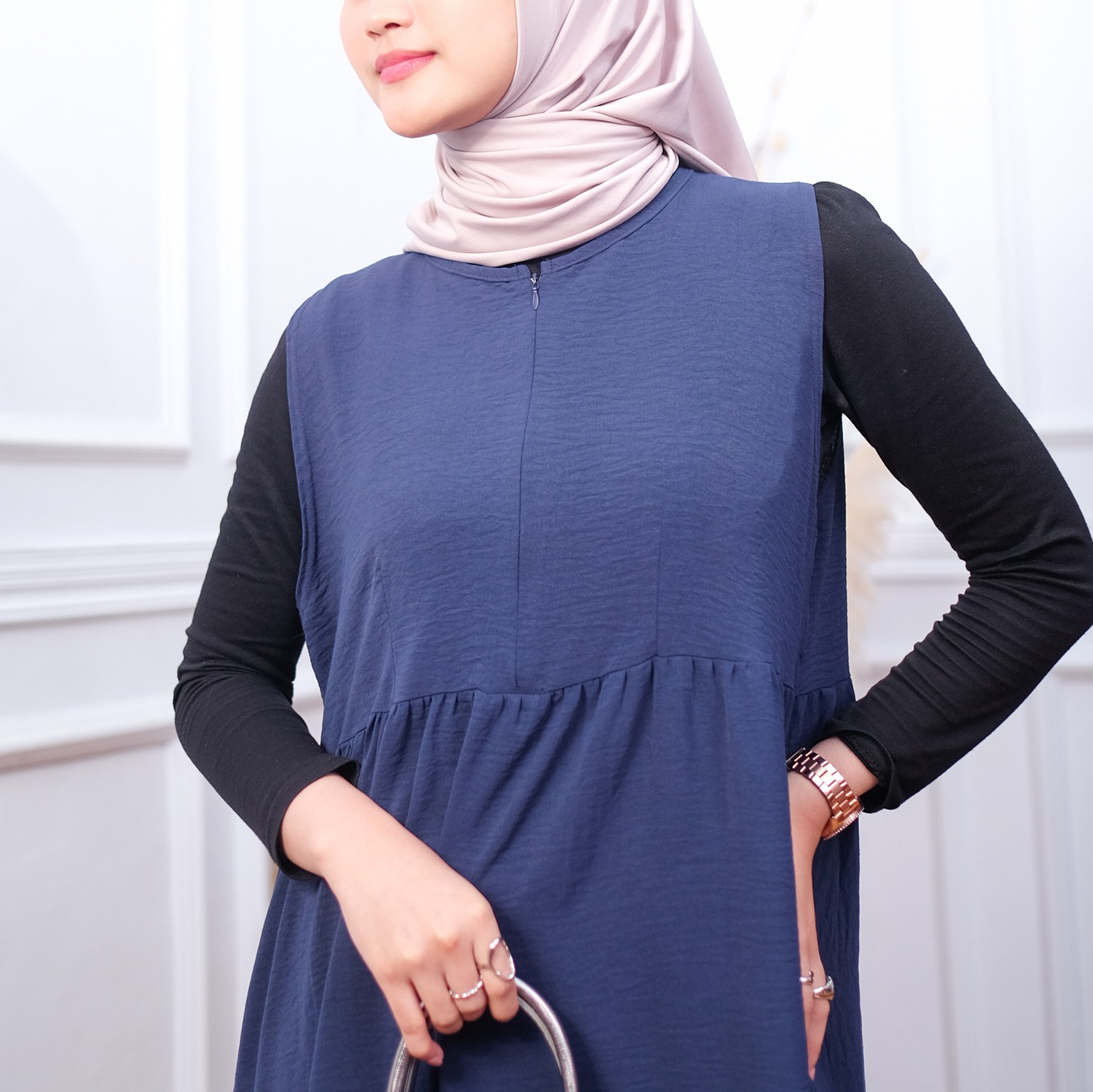 Elle Sleeveless Crinkle Dress - Kensy Susun Busui Friendly Allsize