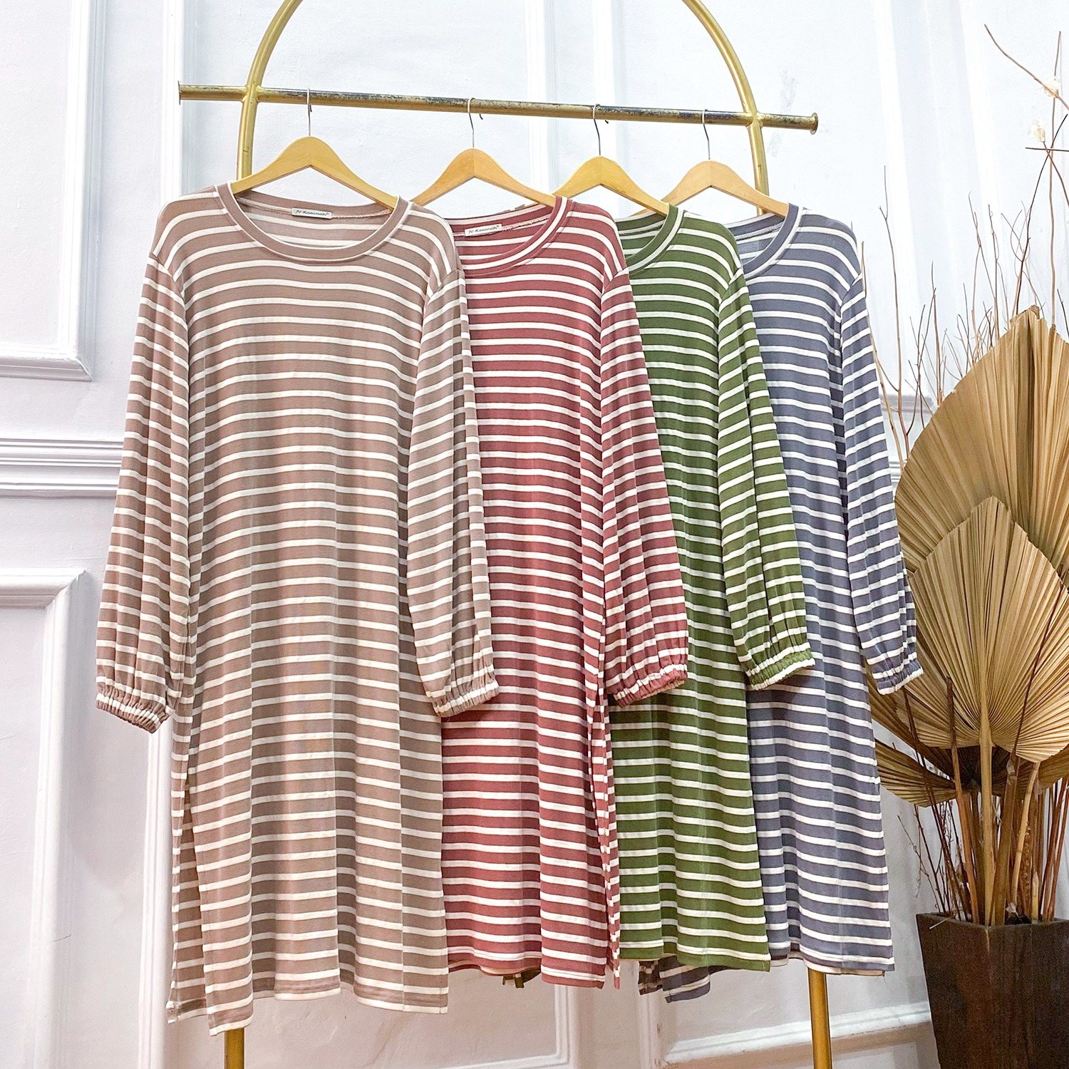 Tunic Kaos Misty Big Stripe - Tunik Kaos Daily Salur Besar