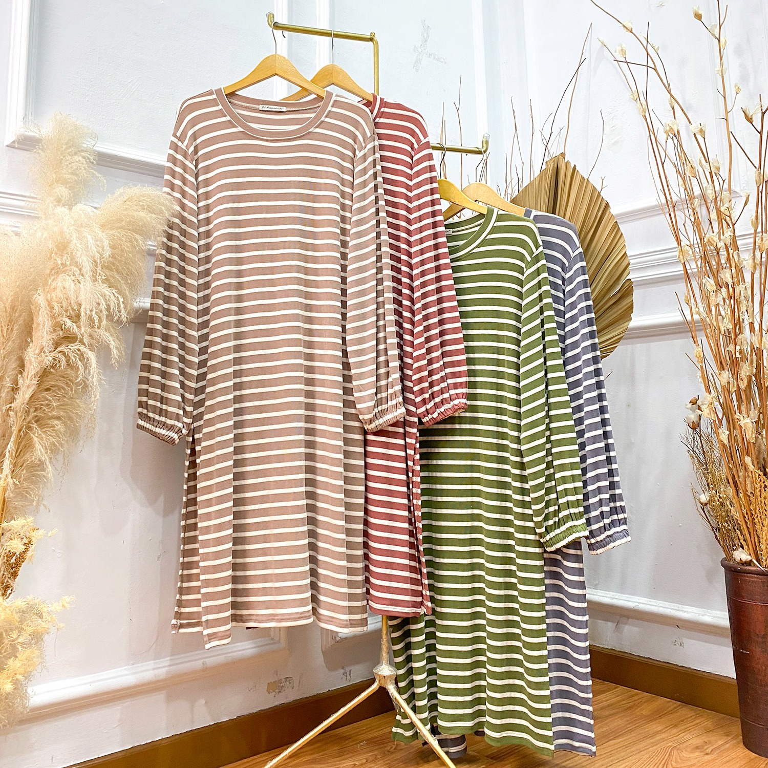 Tunic Kaos Misty Big Stripe - Tunik Kaos Daily Salur Besar