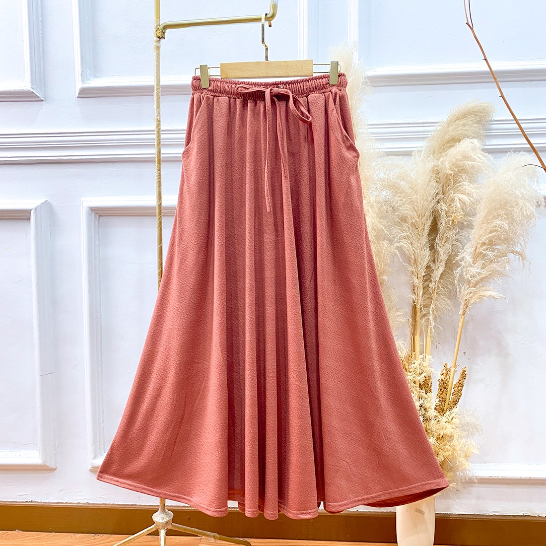 Oneset Kaos Dobby Baju Kurung Skirt - Setelan Rok Baju Kurung Kaos Dobby