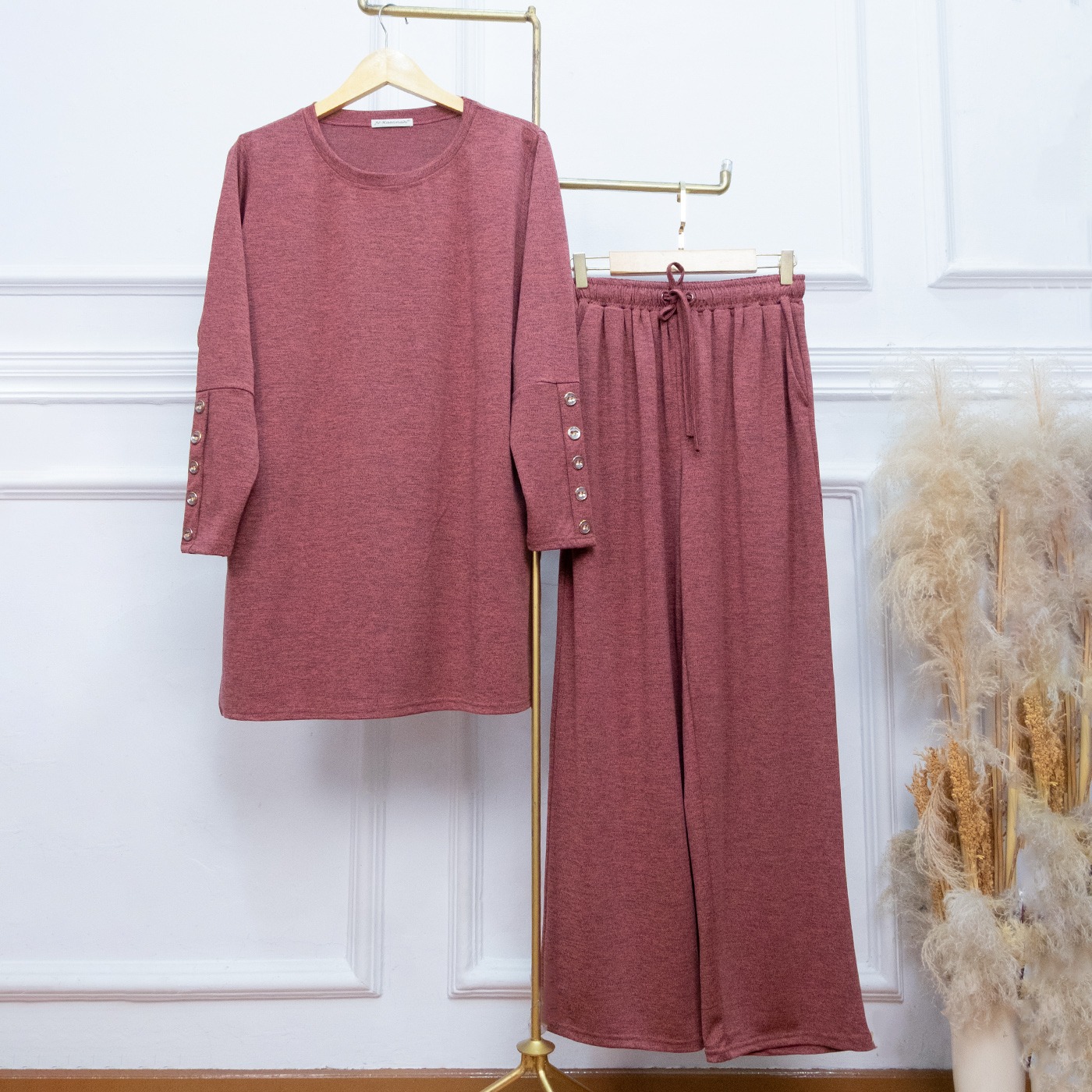Set Kulot Set Rok Set Pants Aziza Abstract Kancing - JV Hasanah Aziza Set Rok Set Pants Set Kulot Adem Jumbo