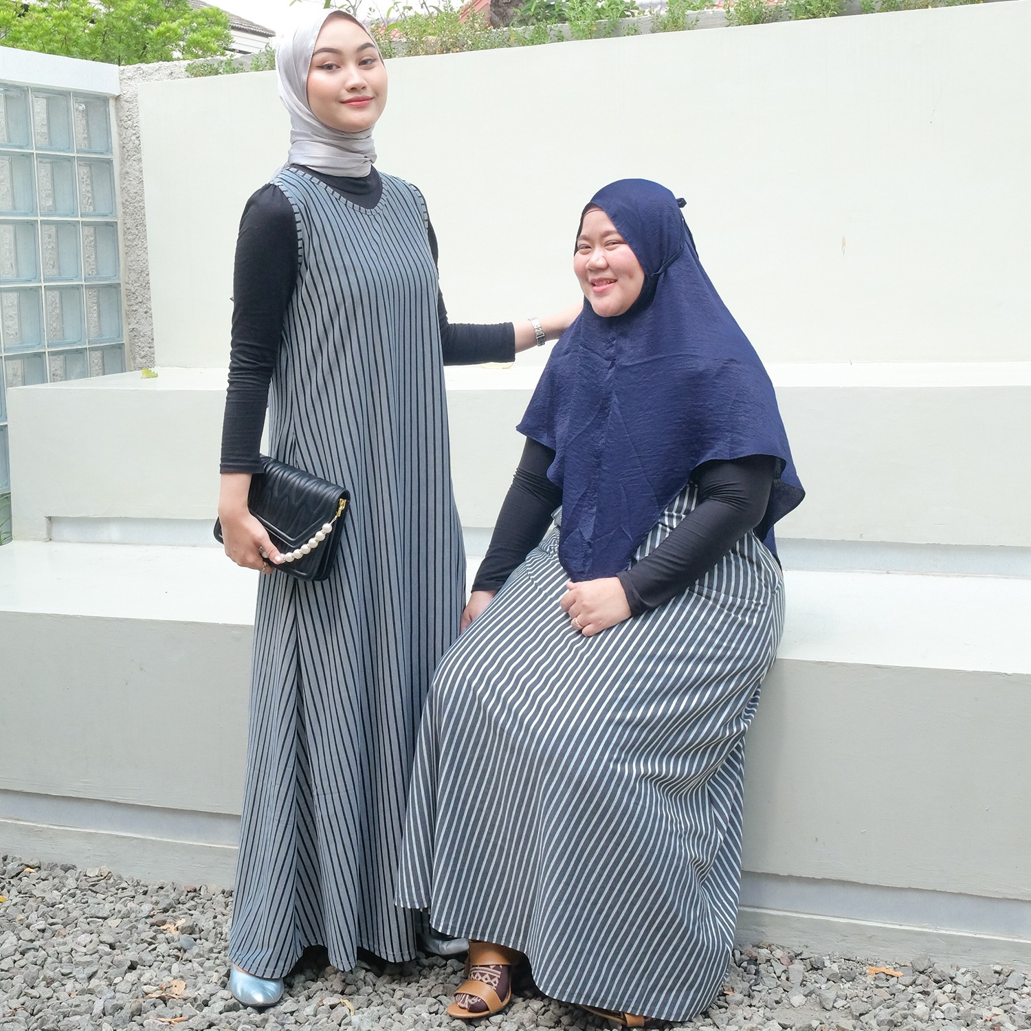Sheilla Stripes Dress - Gamis Kensy Salur Kecil dan Besar