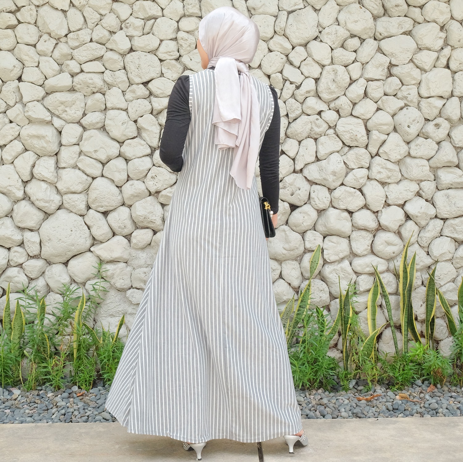 Sheilla Stripes Dress - Gamis Kensy Salur Kecil dan Besar
