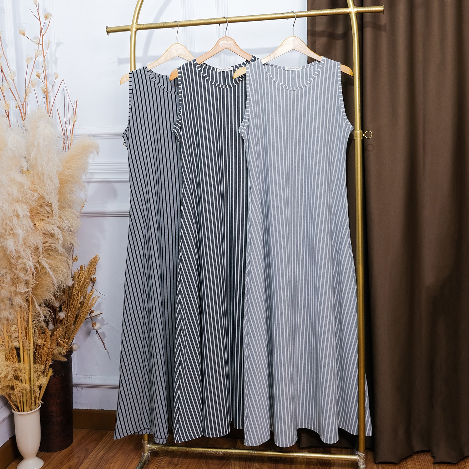 Sheilla Stripes Dress - Gamis Kensy Salur Kecil dan Besar