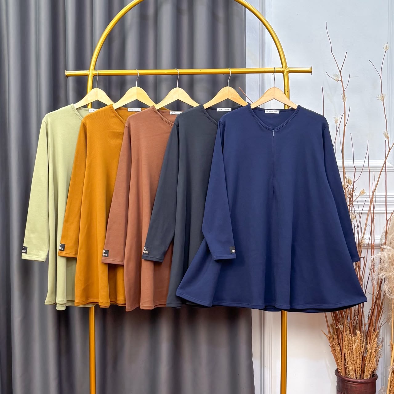 JV Hasanah Azzahra Set Knit Rib Katun Jumbo Busui Olahraga Oneset