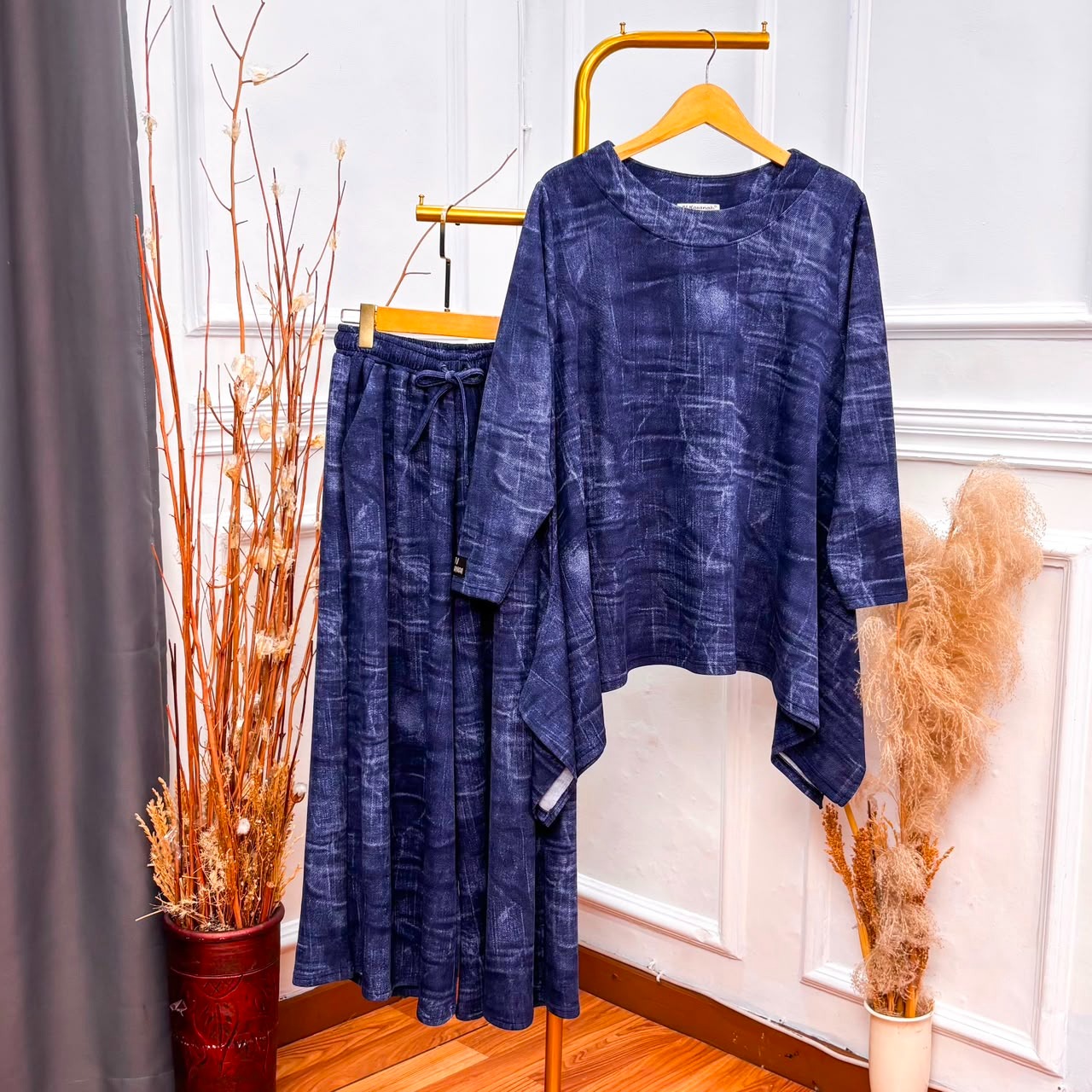 Oneset Rok Kulot Simple Brush Jumbo - JV Hasanah Simple Rok Kulot Brush Series Jumbo