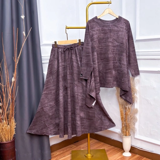 Oneset Rok Kulot Simple Brush Jumbo - JV Hasanah Simple Rok Kulot Brush Series Jumbo