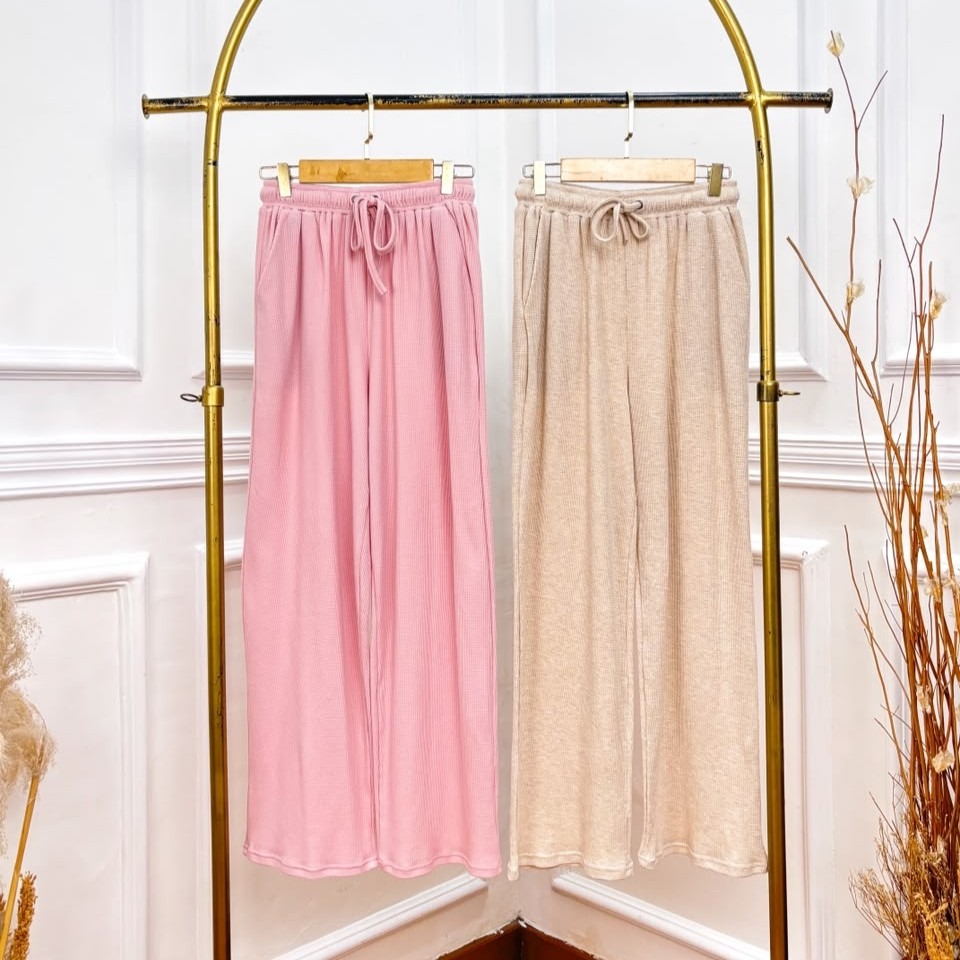 Oneset Simple Waffle - Setelan Celana dan Rok Simple Waffle