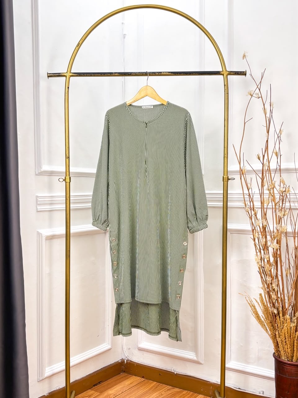 Setelan Tunik Kancing Busui Friendly Kaos Adem - JV Hasanah Midi Tunic