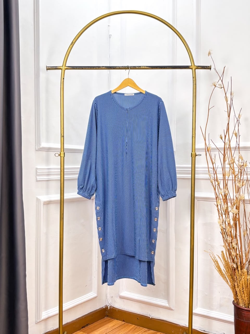 Setelan Tunik Kancing Busui Friendly Kaos Adem - JV Hasanah Midi Tunic