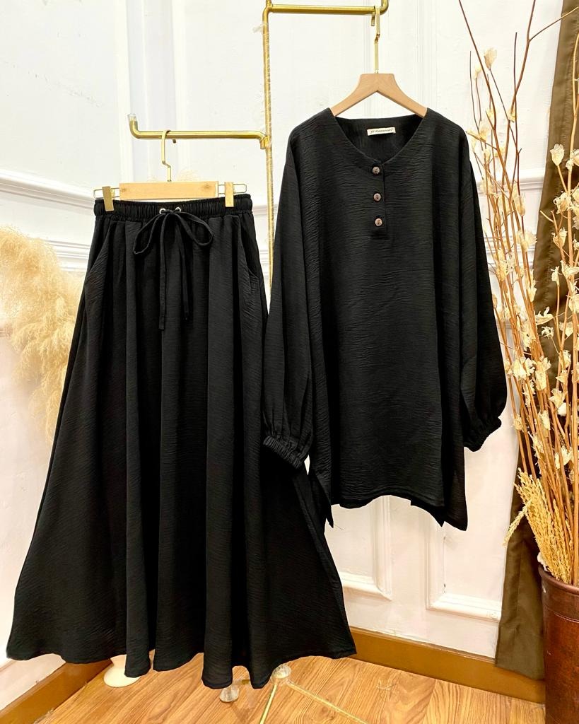 Selena Set Rok Busui - Setelan Rok Jumbo Busui Cey Crinkle Airflow Premium Adem Lembut