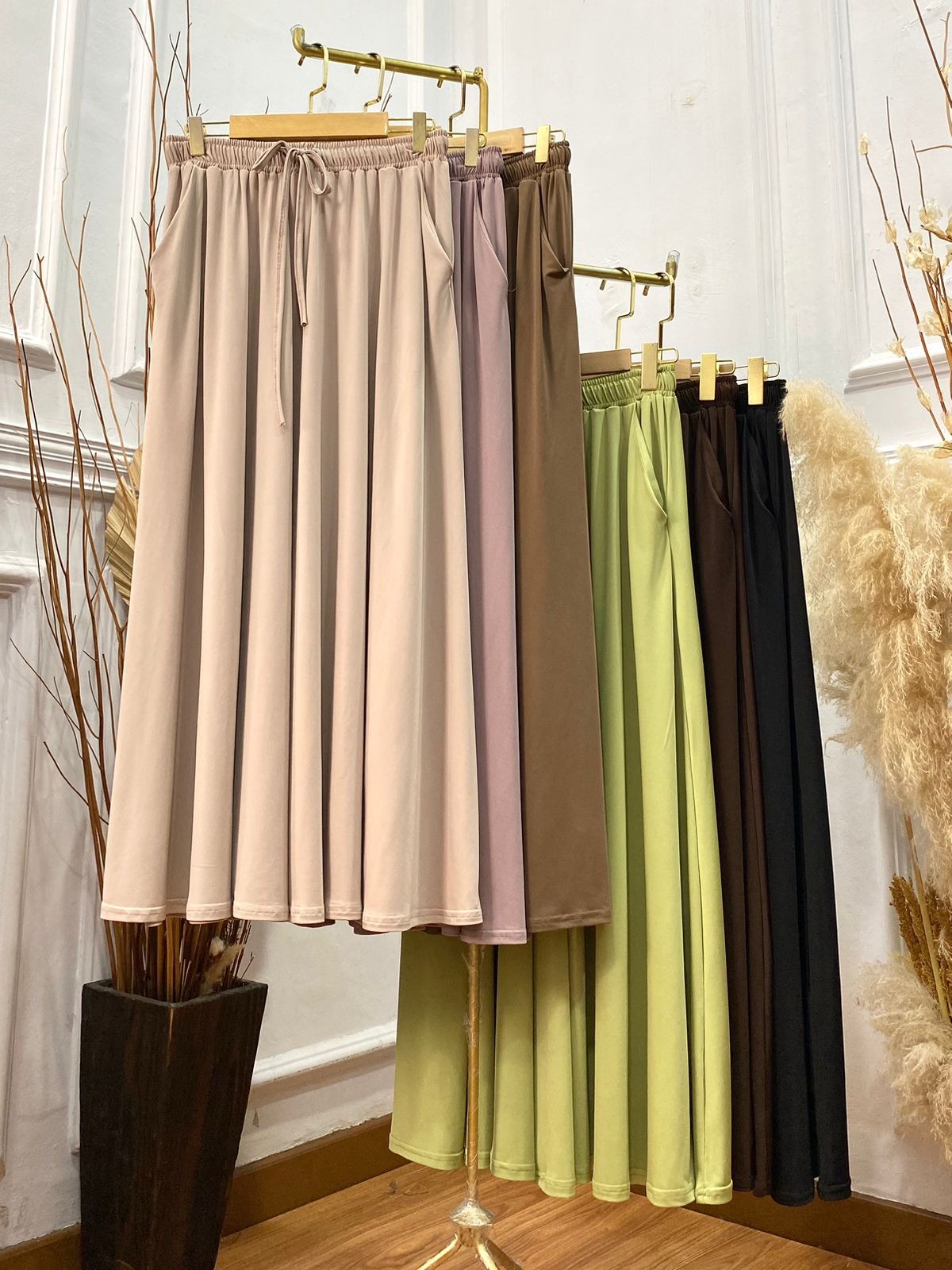 Oneset Skirt Baju Kurung Jersey - Setelan Rok Serut Baju Kurung Jersey Premium Polos Adem