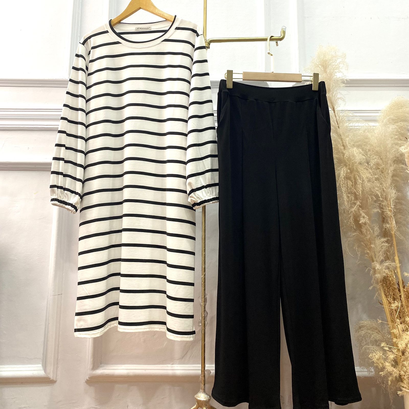 Tunic Kaos Misty Big Stripe - Tunik Kaos Daily Salur Besar