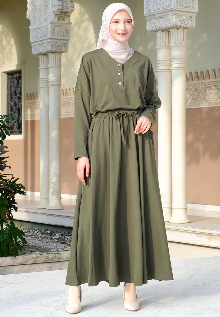 Setelan Rayon Spandex Rok dan Kulot Jumbo - JV Hasanah Gamila Rayon Spandex Set Rok and Culottes