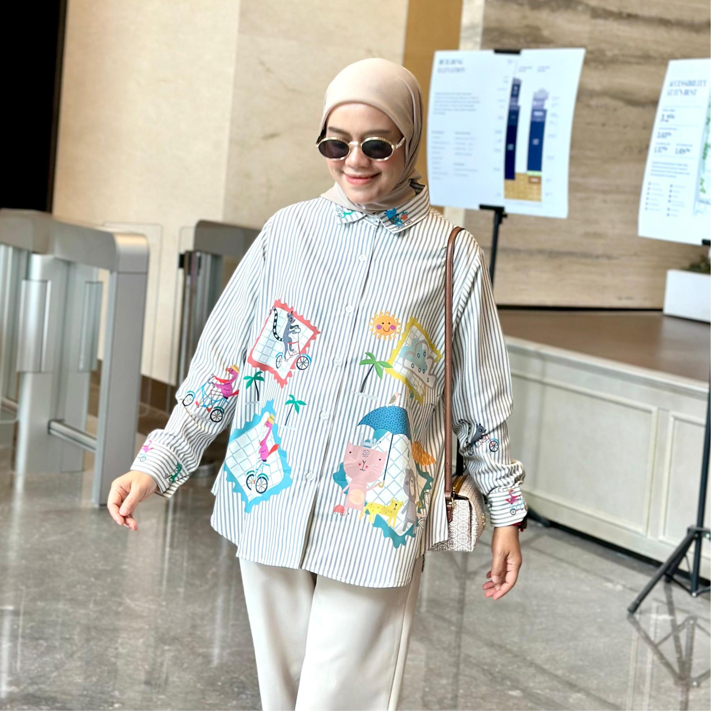 KEMEJA FULL PRINT KATUN TOYOBO LEVIA BY AMEELA.KL