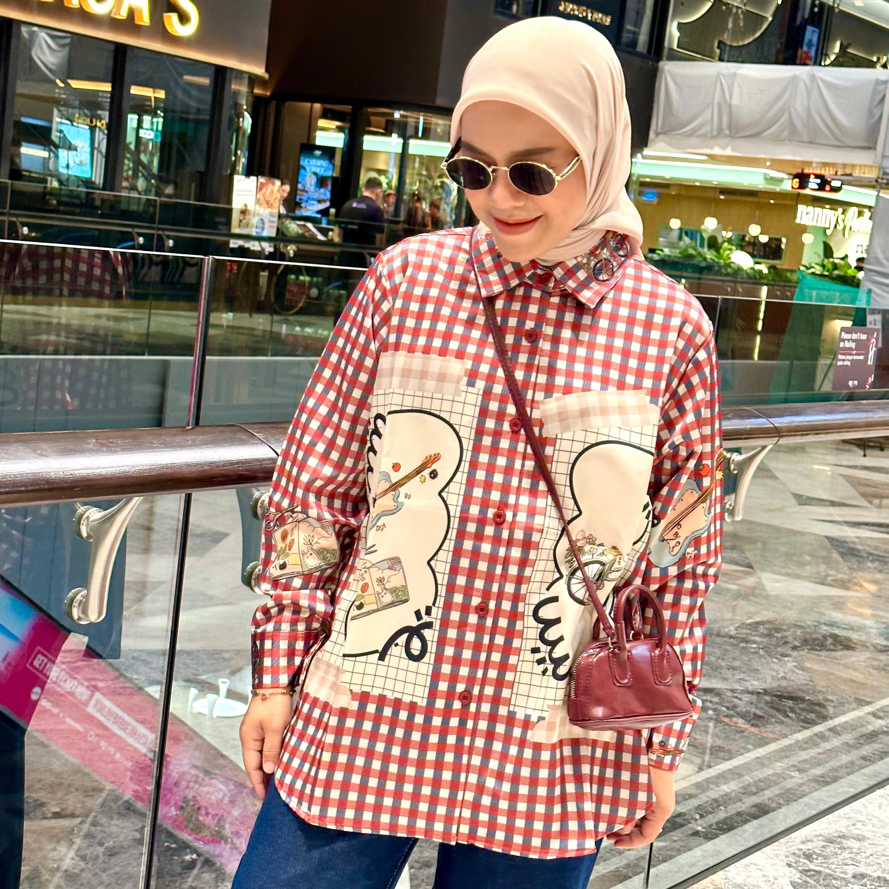 KEMEJA FULL PRINT SILK SUPER PREMIUM ROSE BY AMEELA.KL