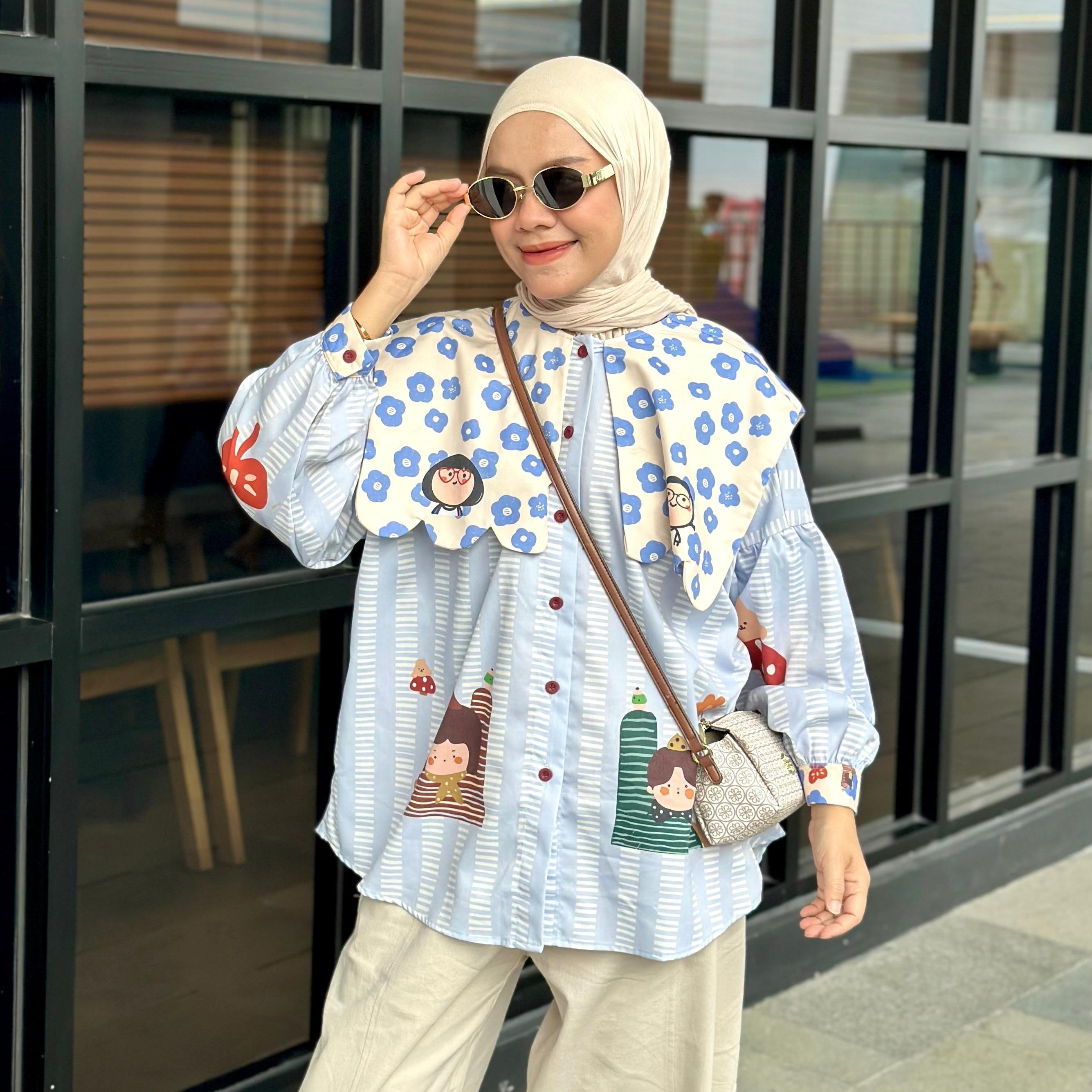 AMEELA. KL BLOUSE FULL PRINT KRAH LUCU MICHE