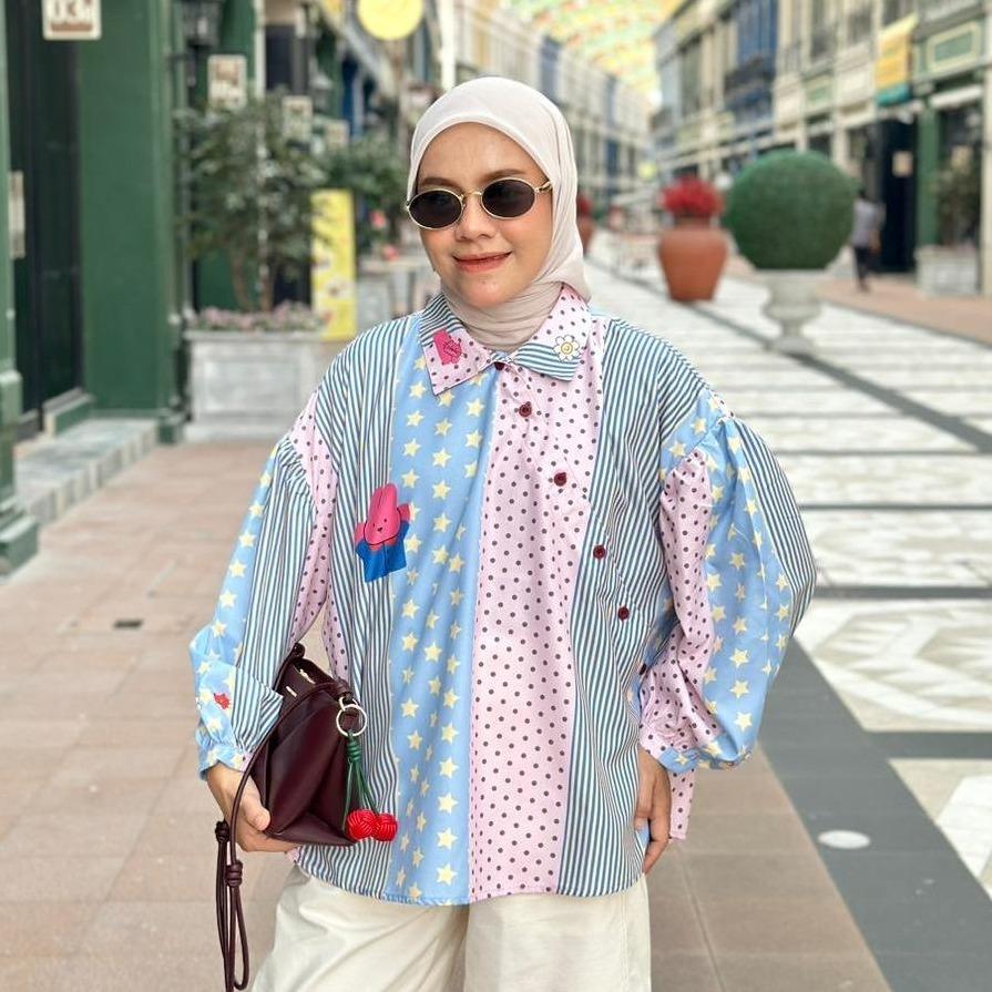 KEMEJA OVERSIZE KATUN TOYOBO JASEE BY AMEELA. KL