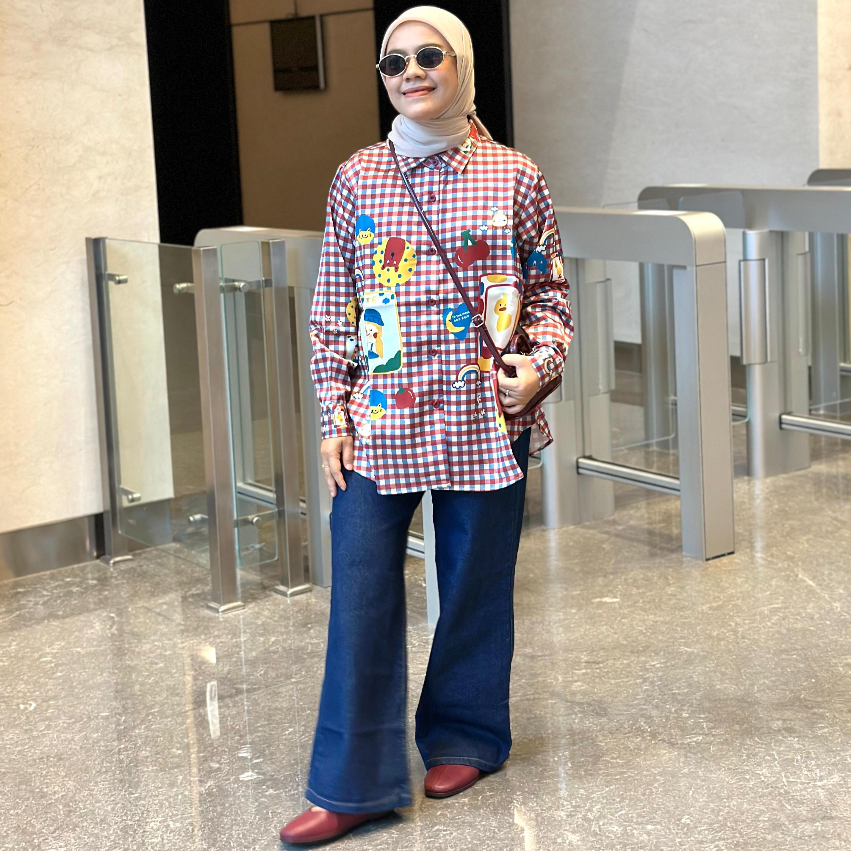 KEMEJA FULL PRINT SILK SUPER PREMIUM ROSE BY AMEELA.KL