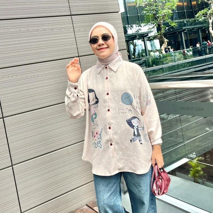 KEMEJA FULL PRINT POLKA STUDIO SILK JOELI BY AMEELA.KL