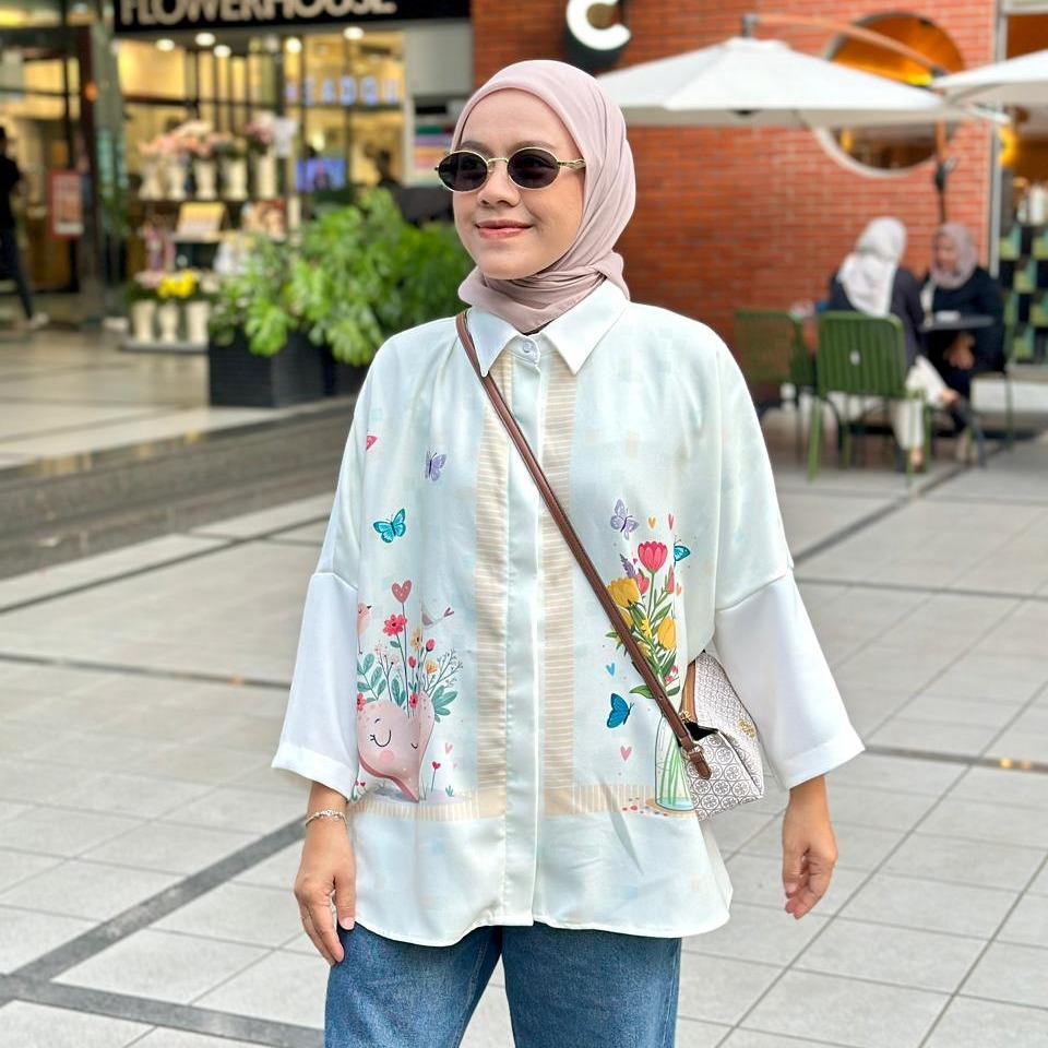 KEMEJA OVERSIZE ARUMI CREP LEONY BY AMEELA. KL