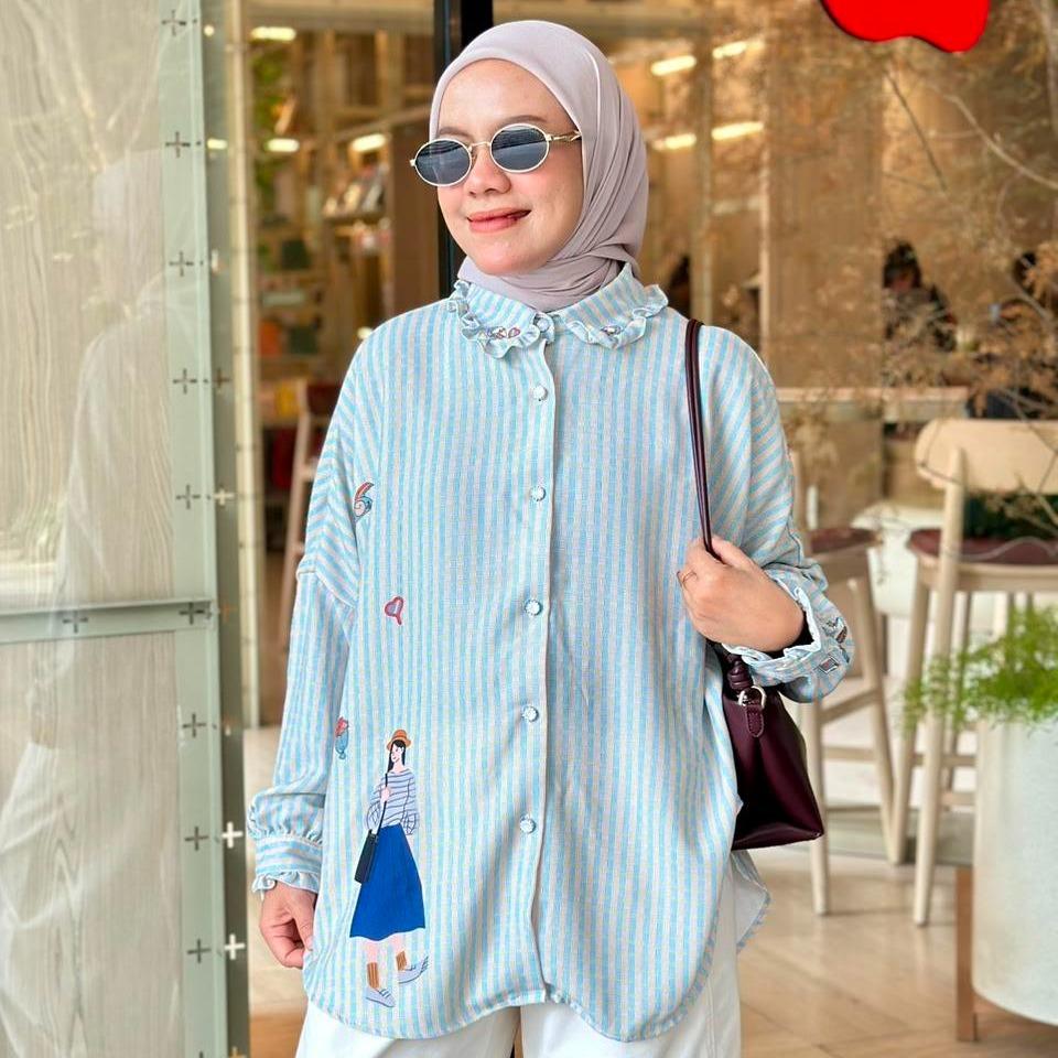 KEMEJA OVERSIZE DUMA BAHAN LOLY CREPE BY AMEELA. KL