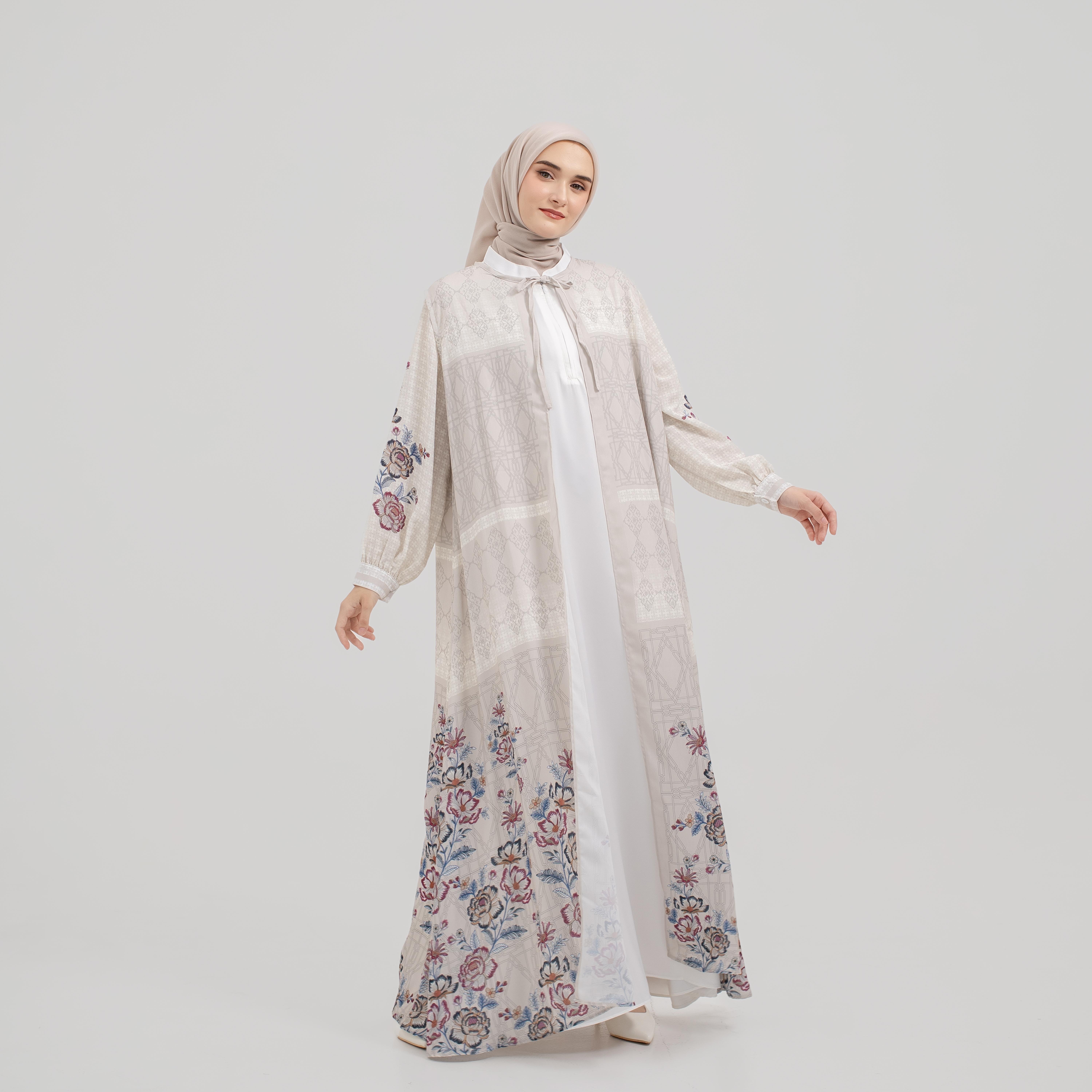 GAMIS RAYA MEERA FULL PRINT DOUBLE PCS BY AMEELA.KL